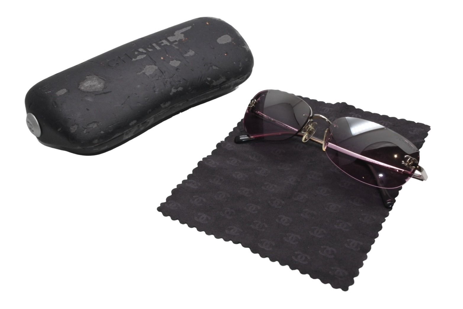 極美品 CHANEL シャネル ハーフリム サングラス アイウェア 4099 c.124