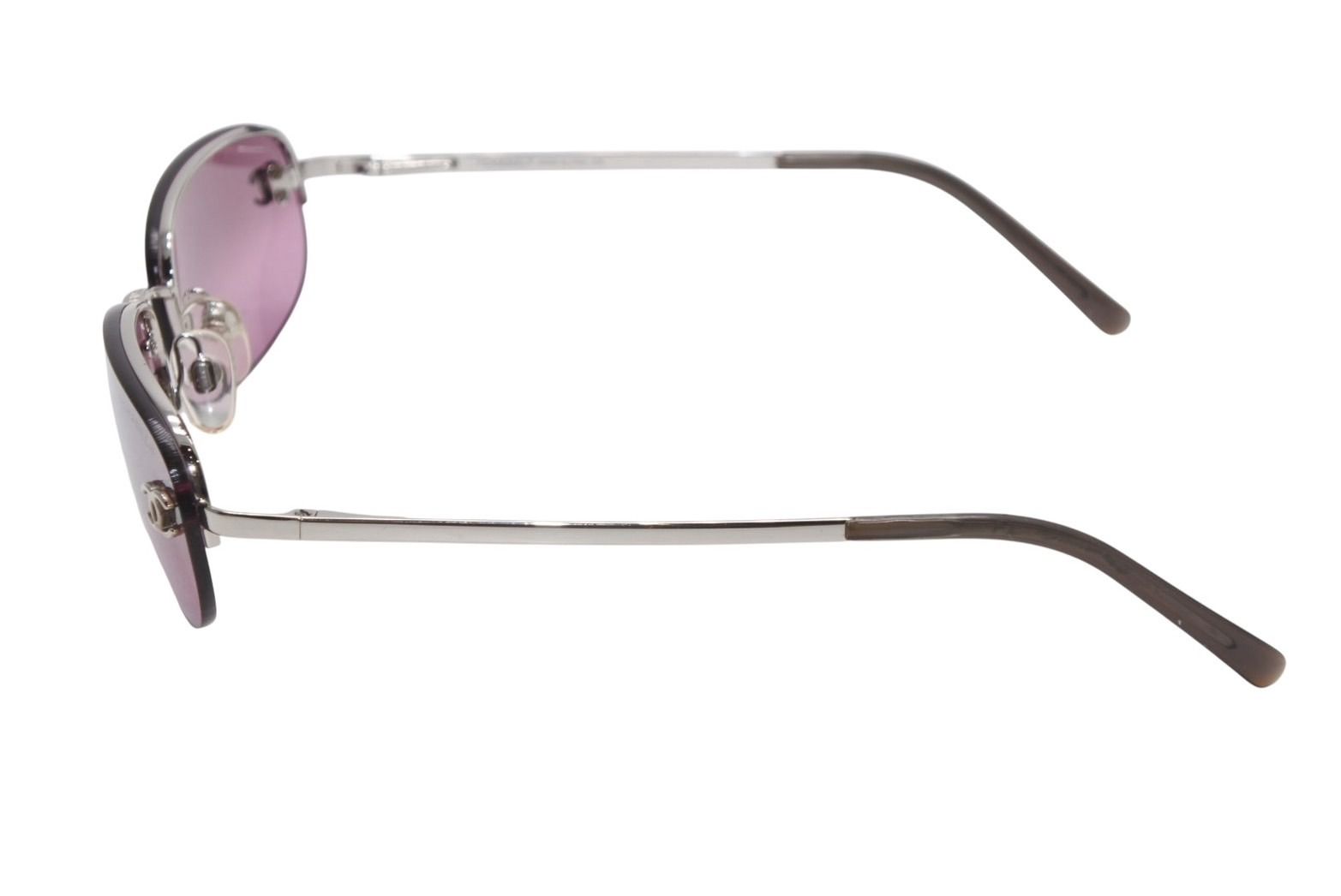 極美品 CHANEL シャネル ハーフリム サングラス アイウェア 4099 c.124