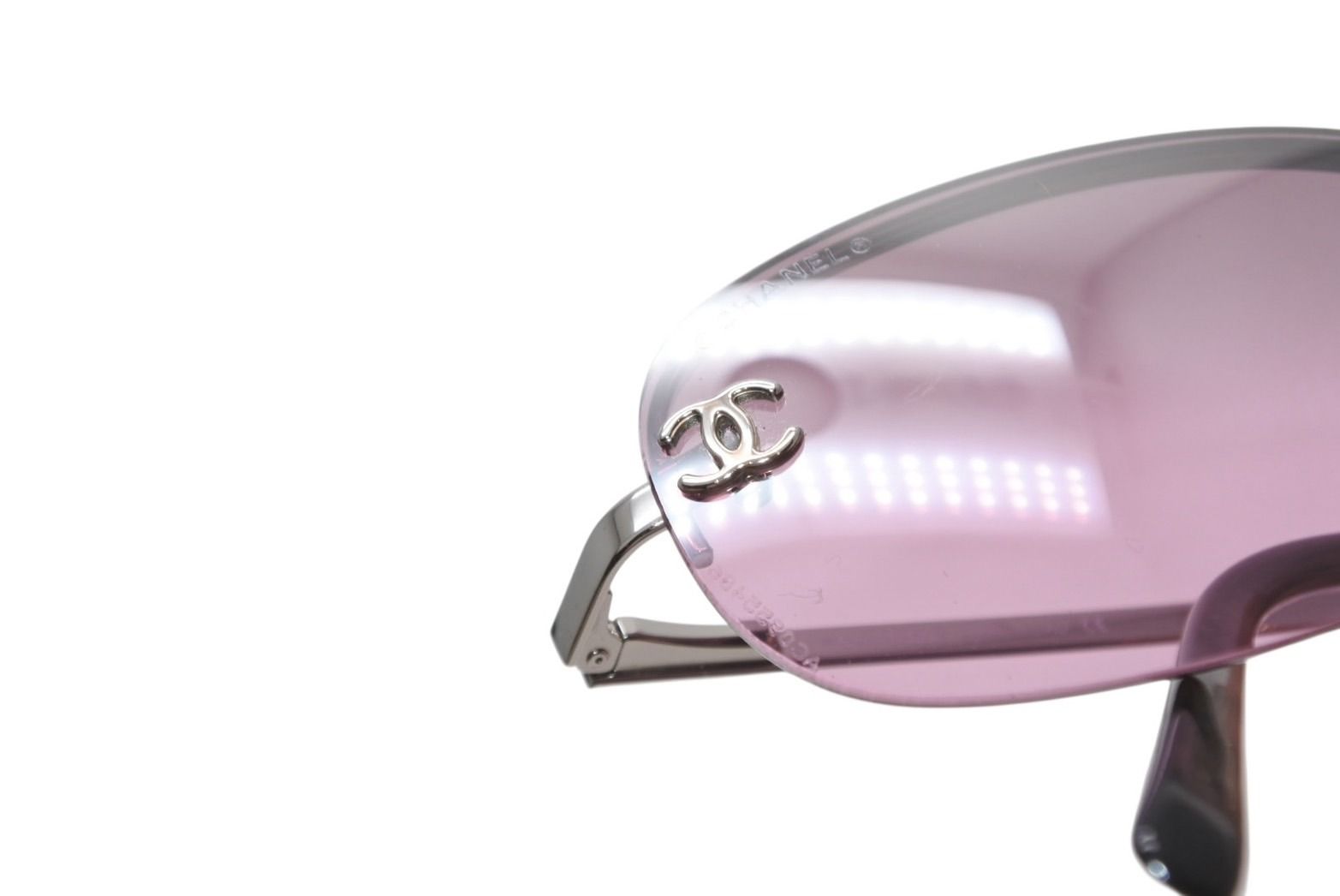 極美品 CHANEL シャネル ハーフリム サングラス アイウェア 4099 c.124