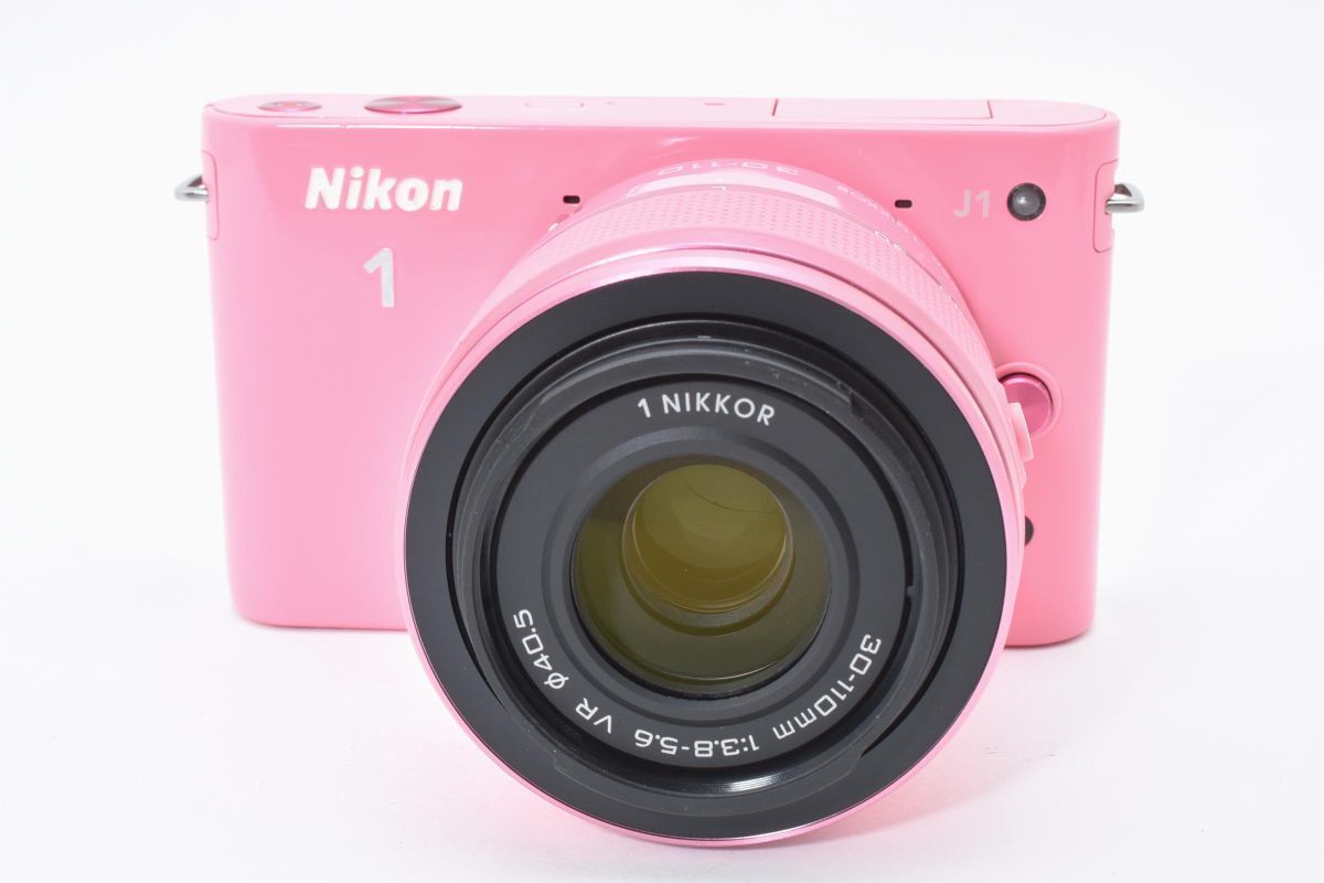 ショット数8843回 Nikon 1 J1 + 30-110mm F3.8-5.6 VR ピンク 充電器