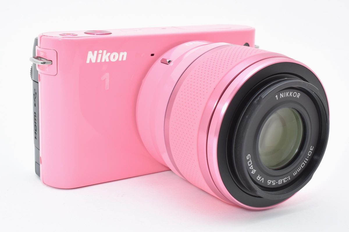 ショット数8843回 Nikon 1 J1 + 30-110mm F3.8-5.6 VR ピンク 充電器