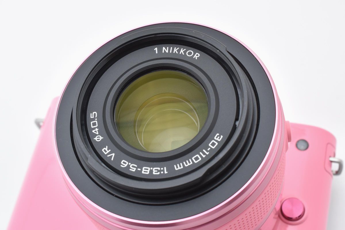 ショット数8843回 Nikon 1 J1 + 30-110mm F3.8-5.6 VR ピンク 充電器