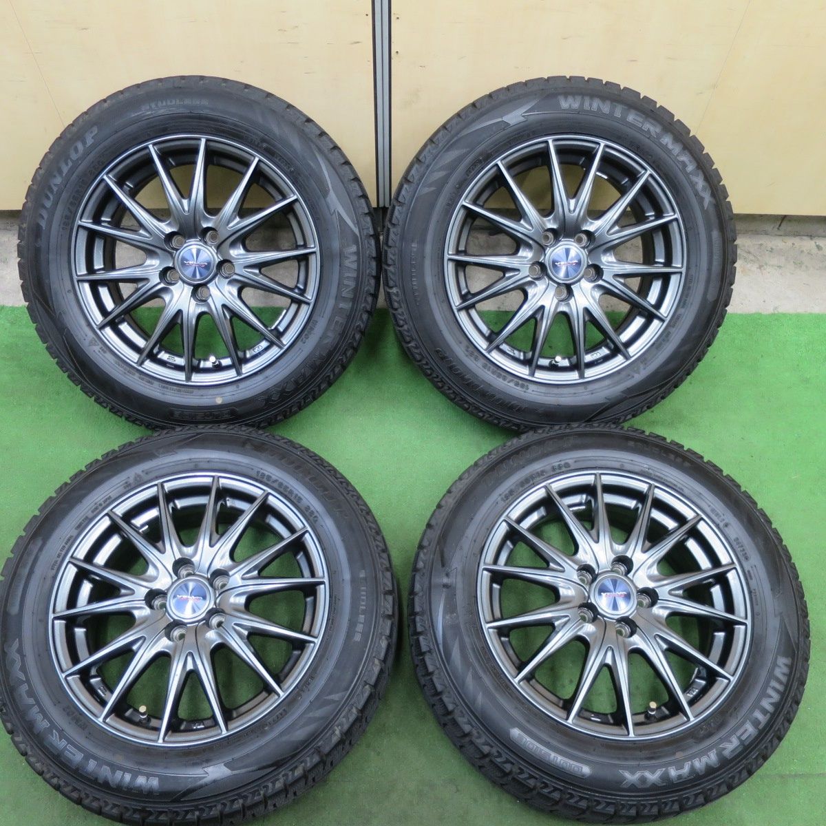 □バリ溝スタッドレス！ダンロップWM02 185/65R15□4本セット□ノート 