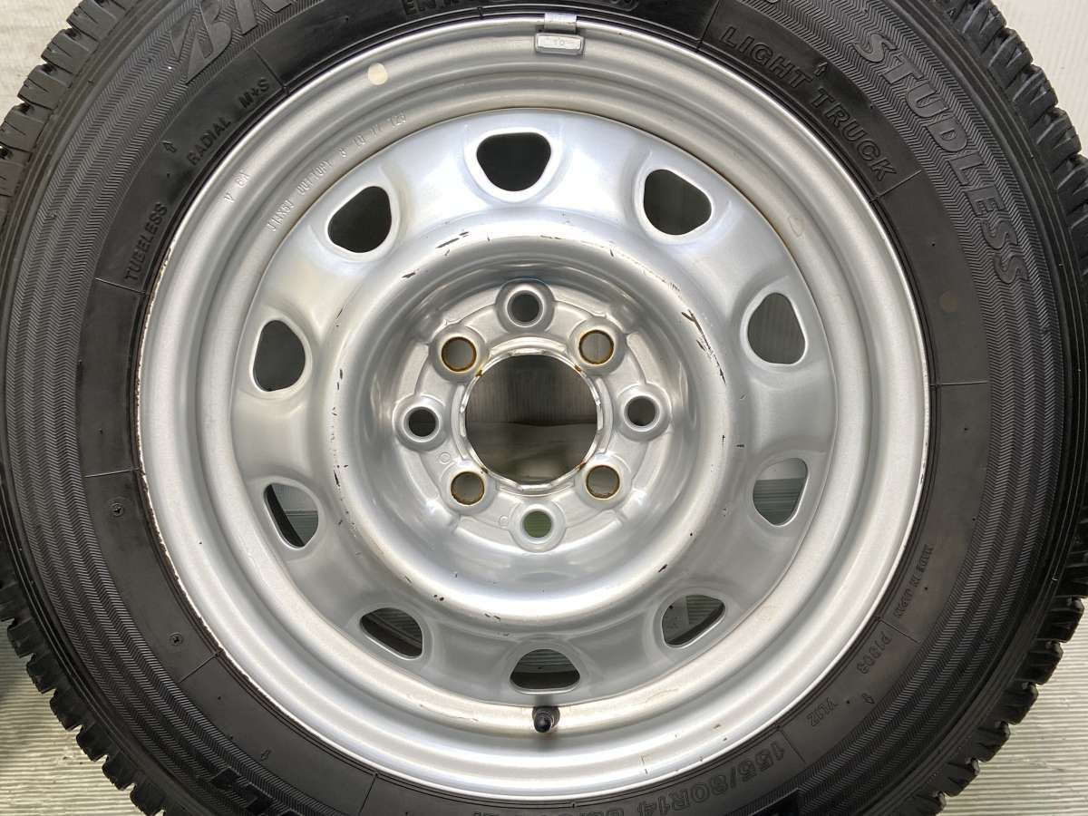 155/80R14 88/86LT ブリヂストン ブリザック VL1 TOPY V6A 14x5.0 38.5 