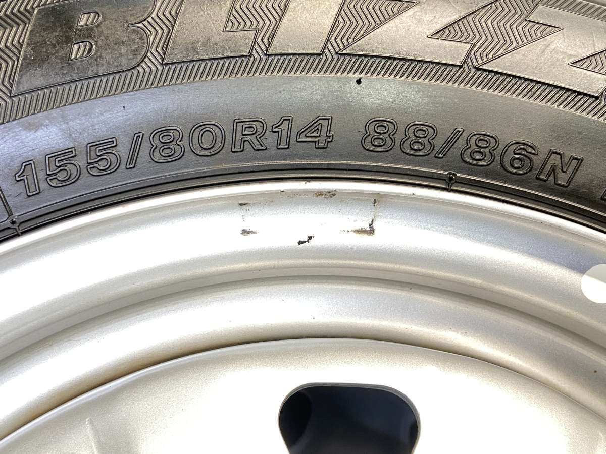 155/80R14 88/86LT ブリヂストン ブリザック VL1 TOPY V6A 14x5.0 38.5 