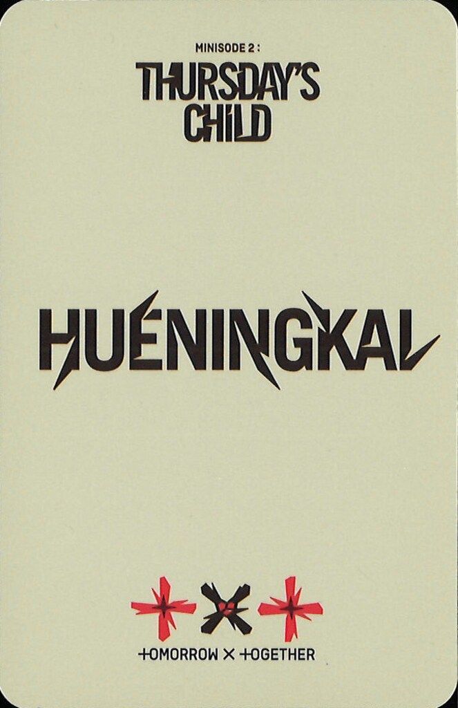 TXT HUENINGKAI Minisode:2 Thursday's Child トレーディングカード