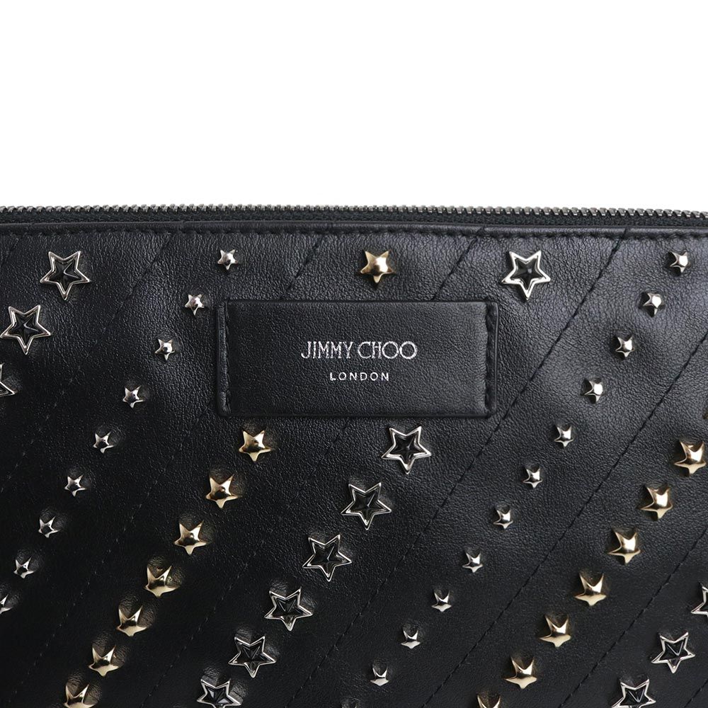 ジミーチュウ スター スタッズ レザー ブラック セカンド クラッチ