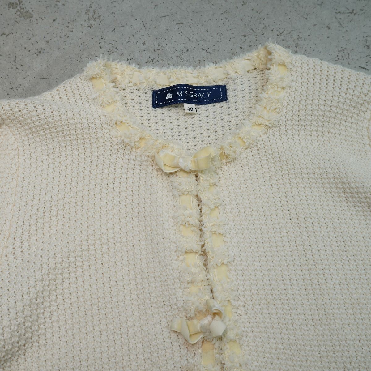 Ms GRACY M'S GRACY エムズグレイシー ノーカラー ニット トップス