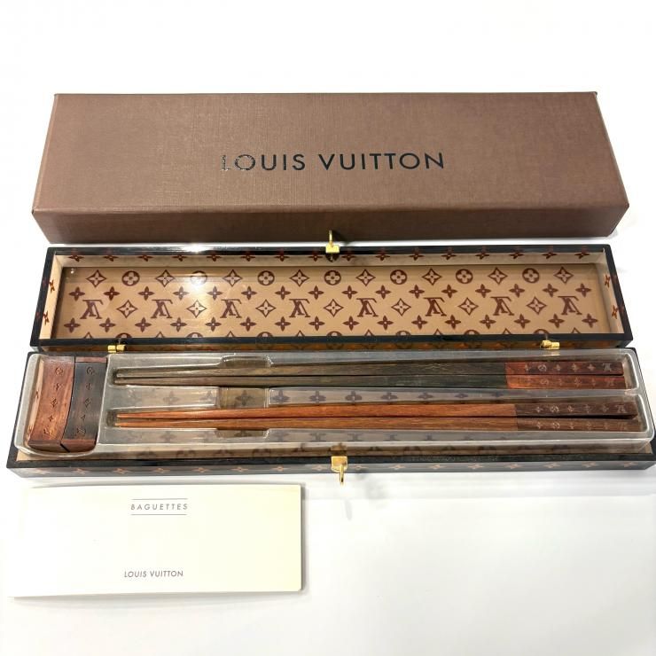 【希少】LOUIS VUITTON 25周年記念 モノグラム チョップスティック 箸＆箸置きセット 鑑定済み 正規品 ルイ・ヴィトン