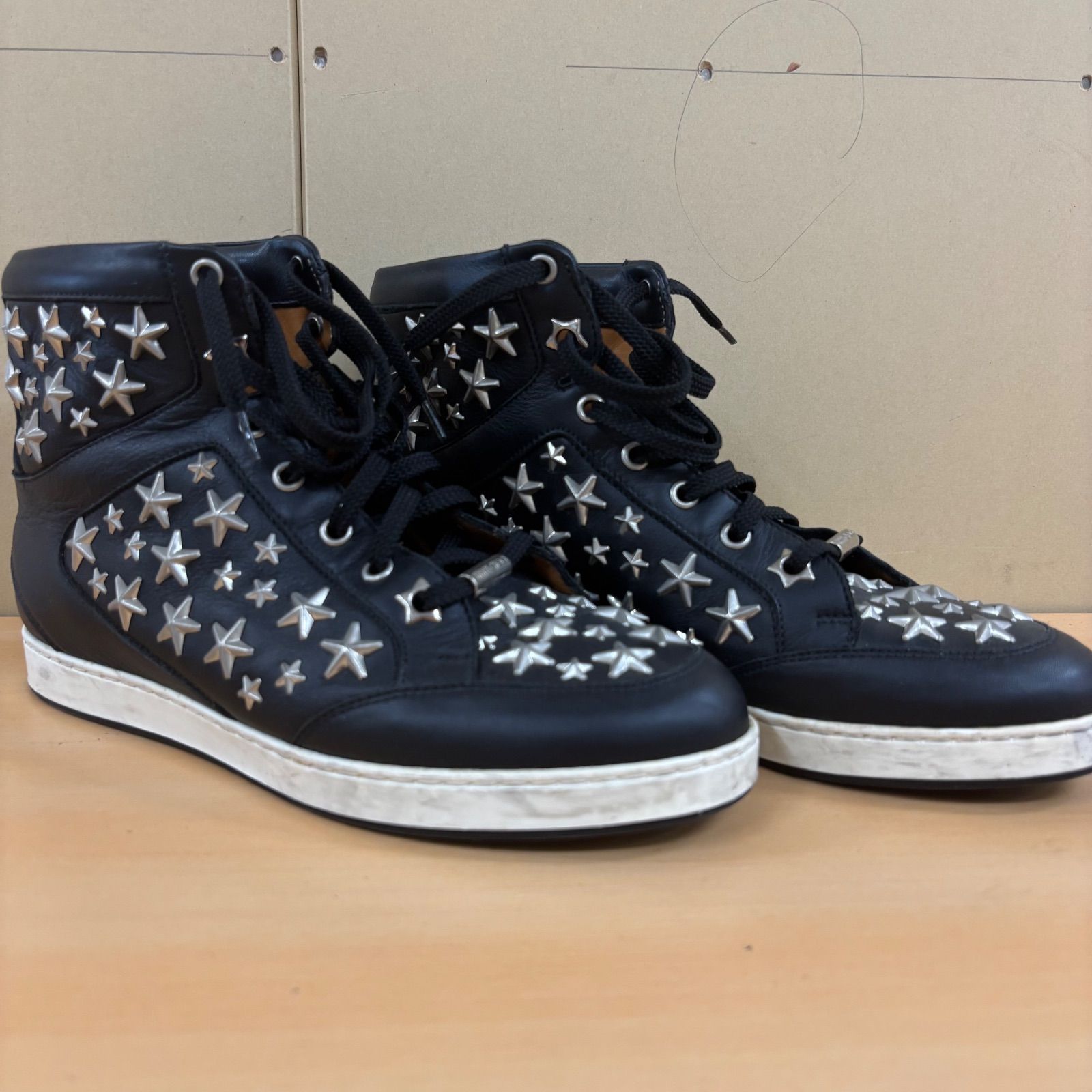 ☆ JIMMY CHOO ジミーチュウ スタッズ ハイカットスニーカー 37（約 