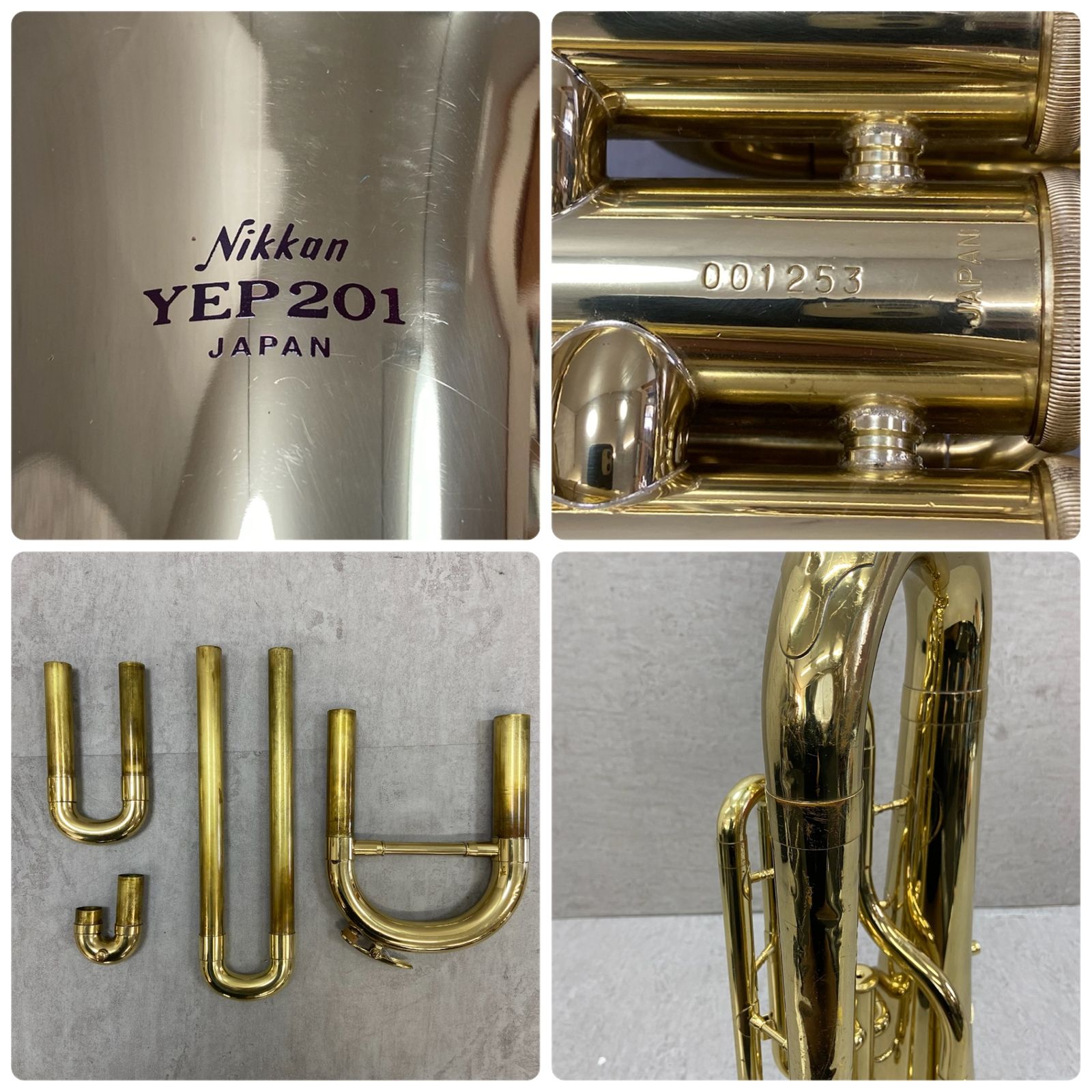 ニッカン 現ヤマハ ユーフォニアム YEP-201 イエローブラス 管楽器 ニッカン 現ヤマハ ユーフォニアム YEP-201 イエローブラス 管楽器