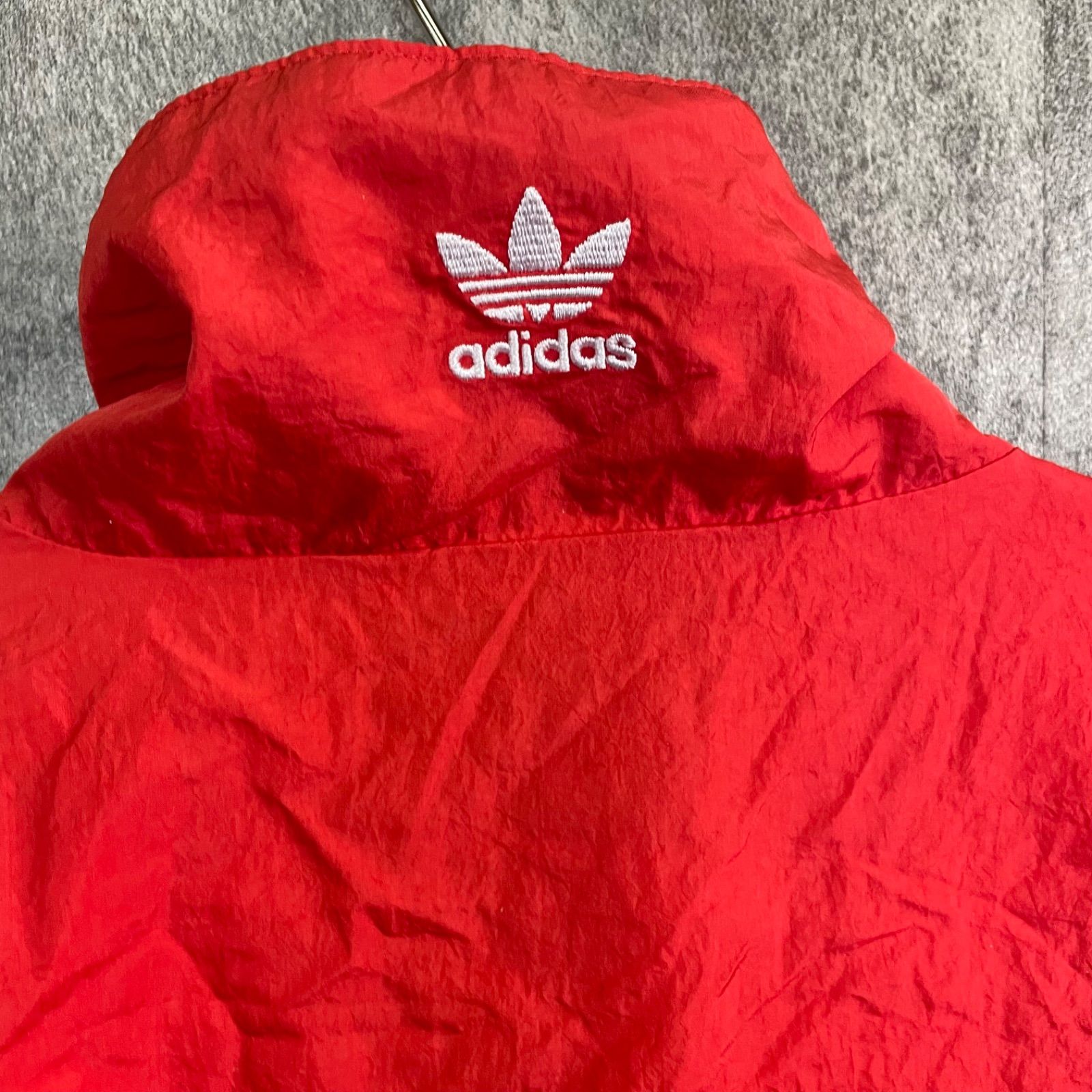 Y-271】adidas originals ナイロンジャケット 赤 白 トレフォイル 