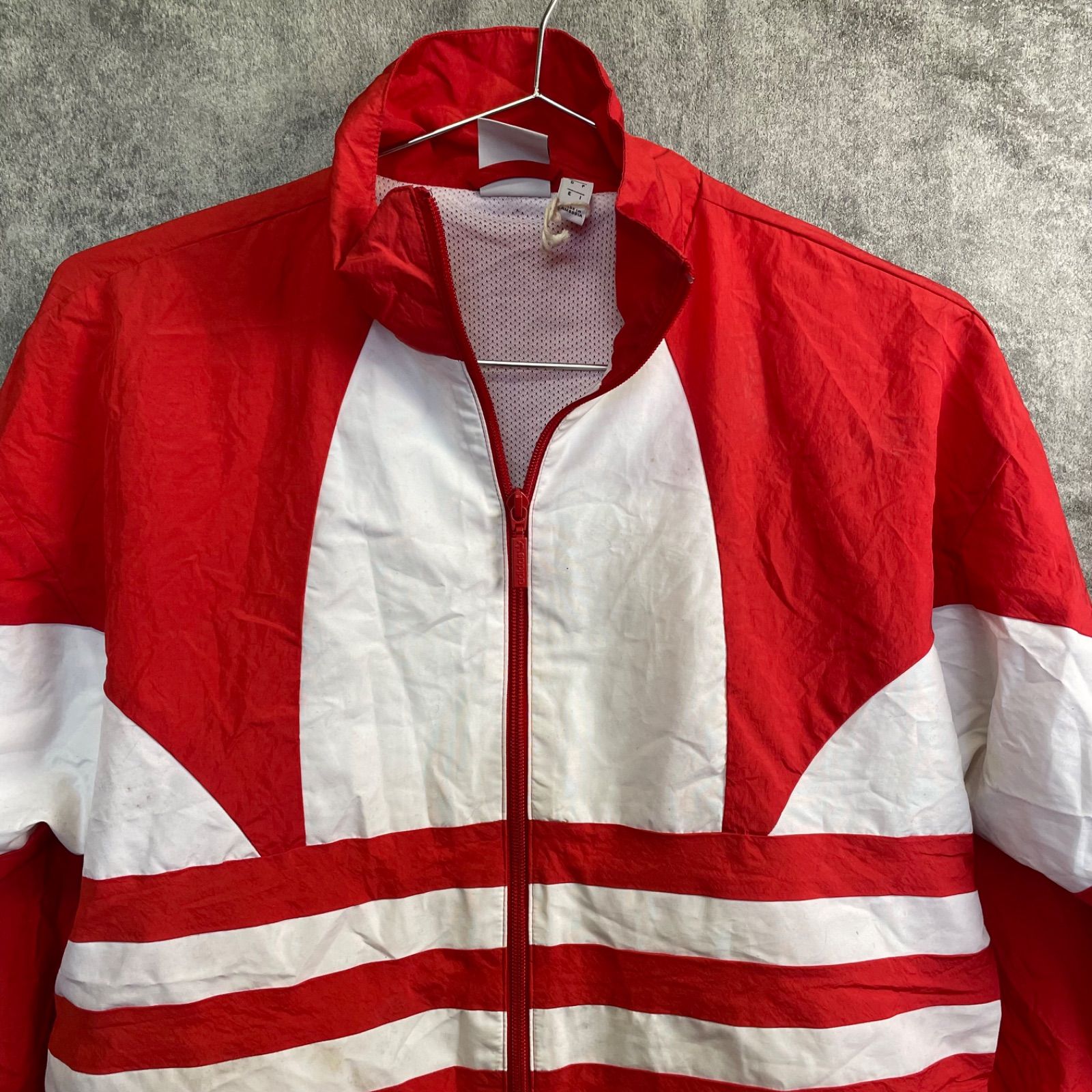 Y-271】adidas originals ナイロンジャケット 赤 白 トレフォイル 