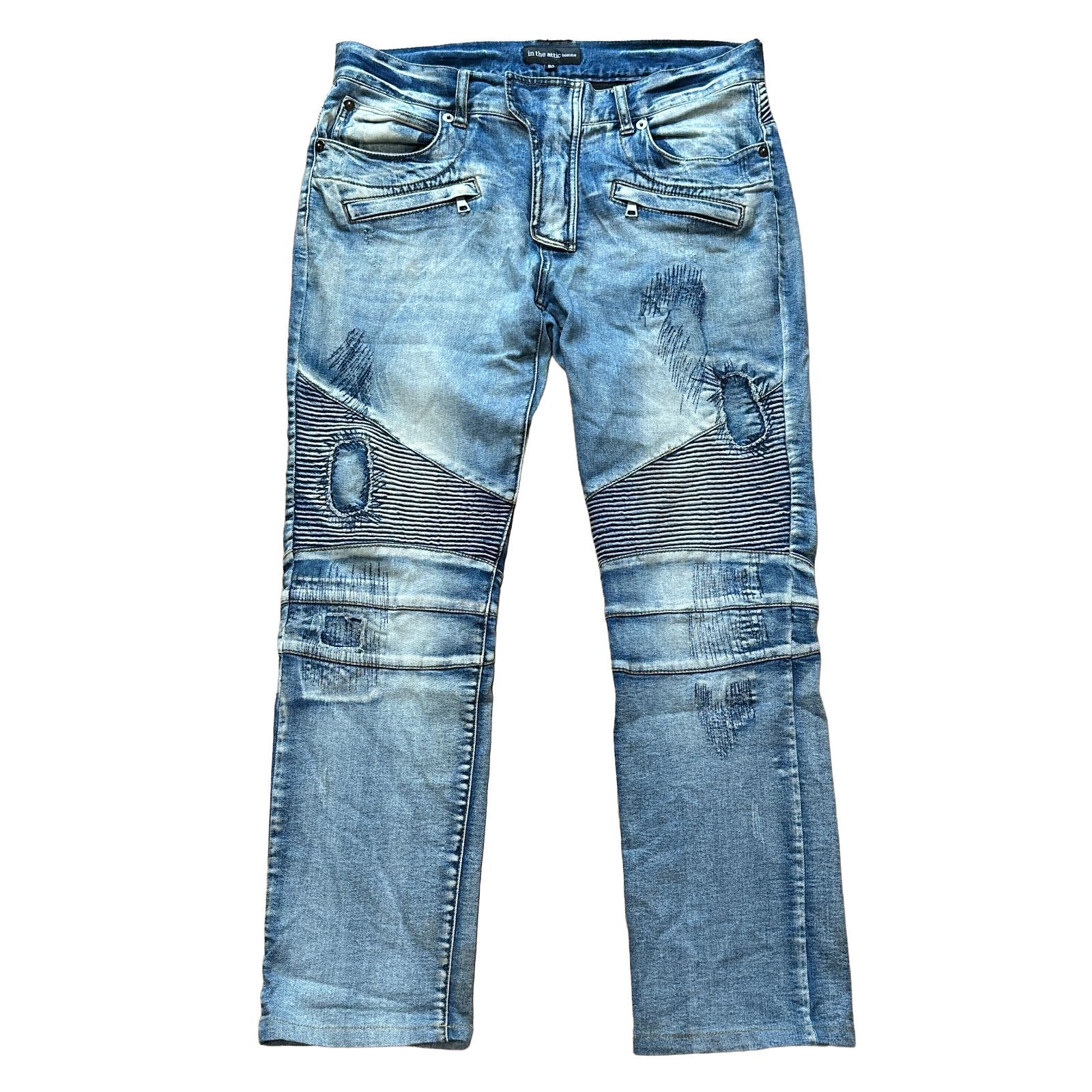 in the attic homme 00s Y2K バイカーデニムパンツ ブルー サイズ82