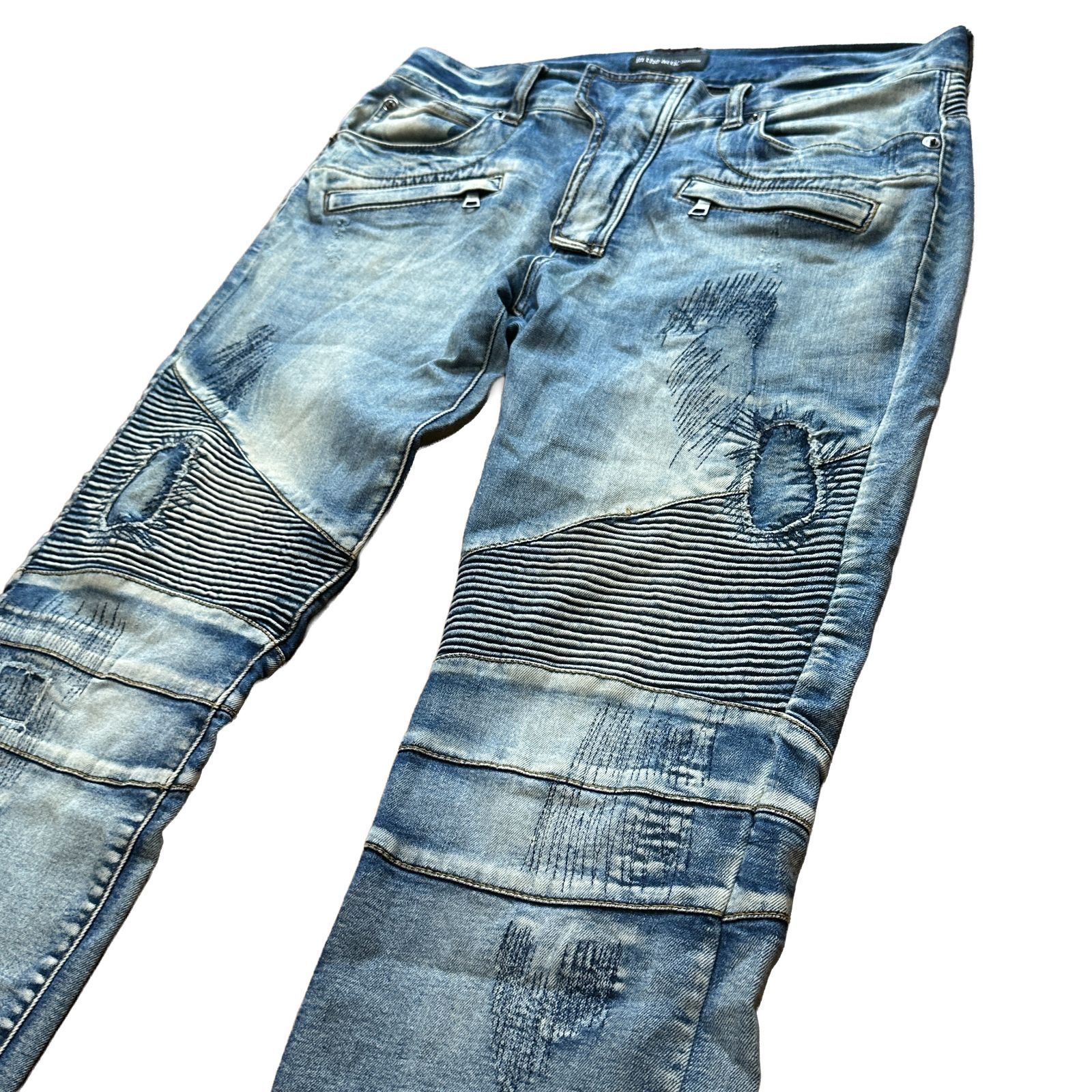 in the attic homme 00s Y2K バイカーデニムパンツ ブルー サイズ82