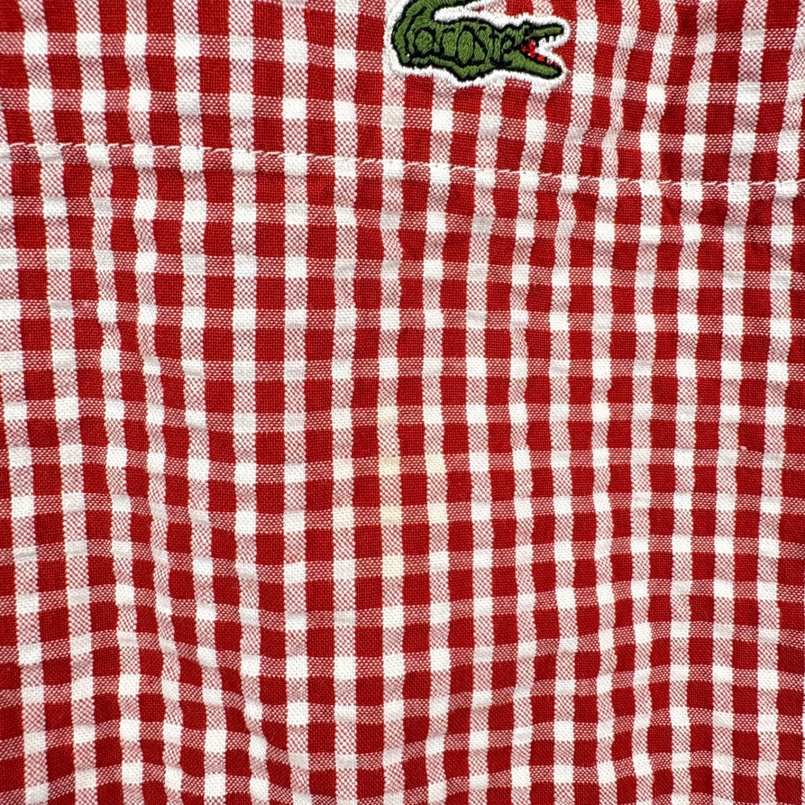 ラコステ　８０ｓ　スイングトップ　チェック柄　ワニ刺繡　美品 美品 LACOSTE ラコステ ワニ ロゴ刺繡 チェック 総柄 シアサッカー BD