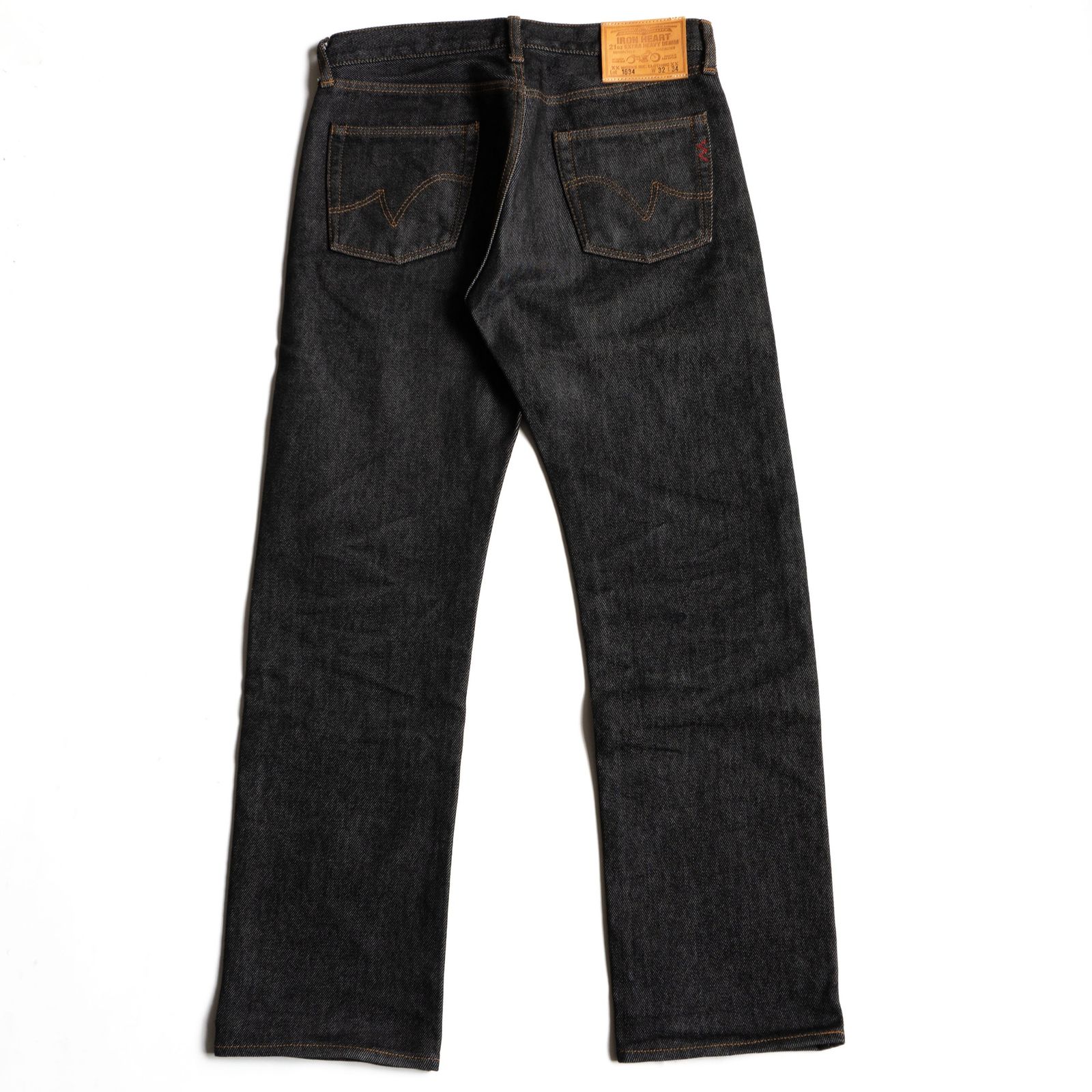 美品】IRON HEART【LOT 1634 21oz黒鎧デニム ストレート】W32 ブラック