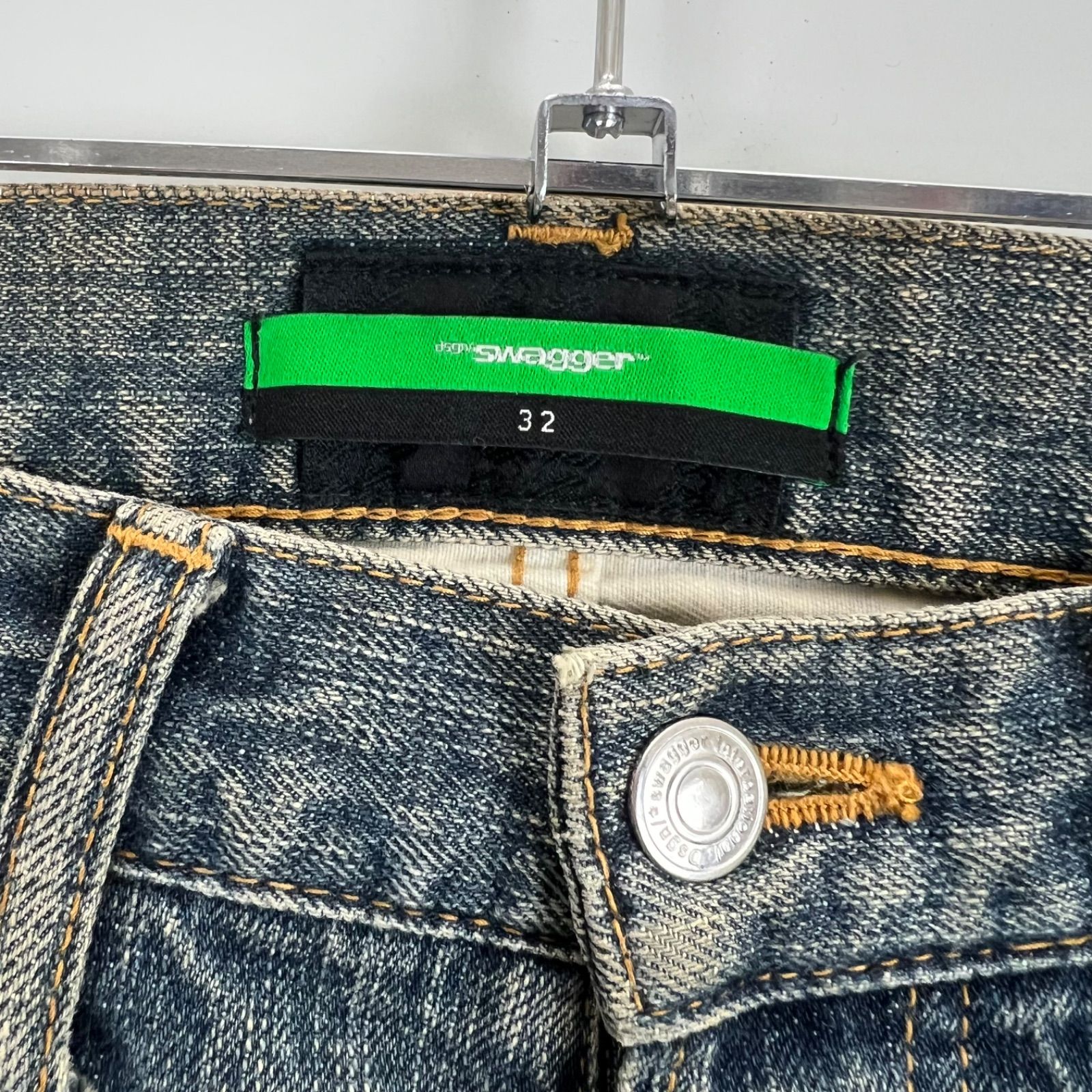 SWAGGER y2k archive chocolate chip damaged denim pants w32 SWGPTS