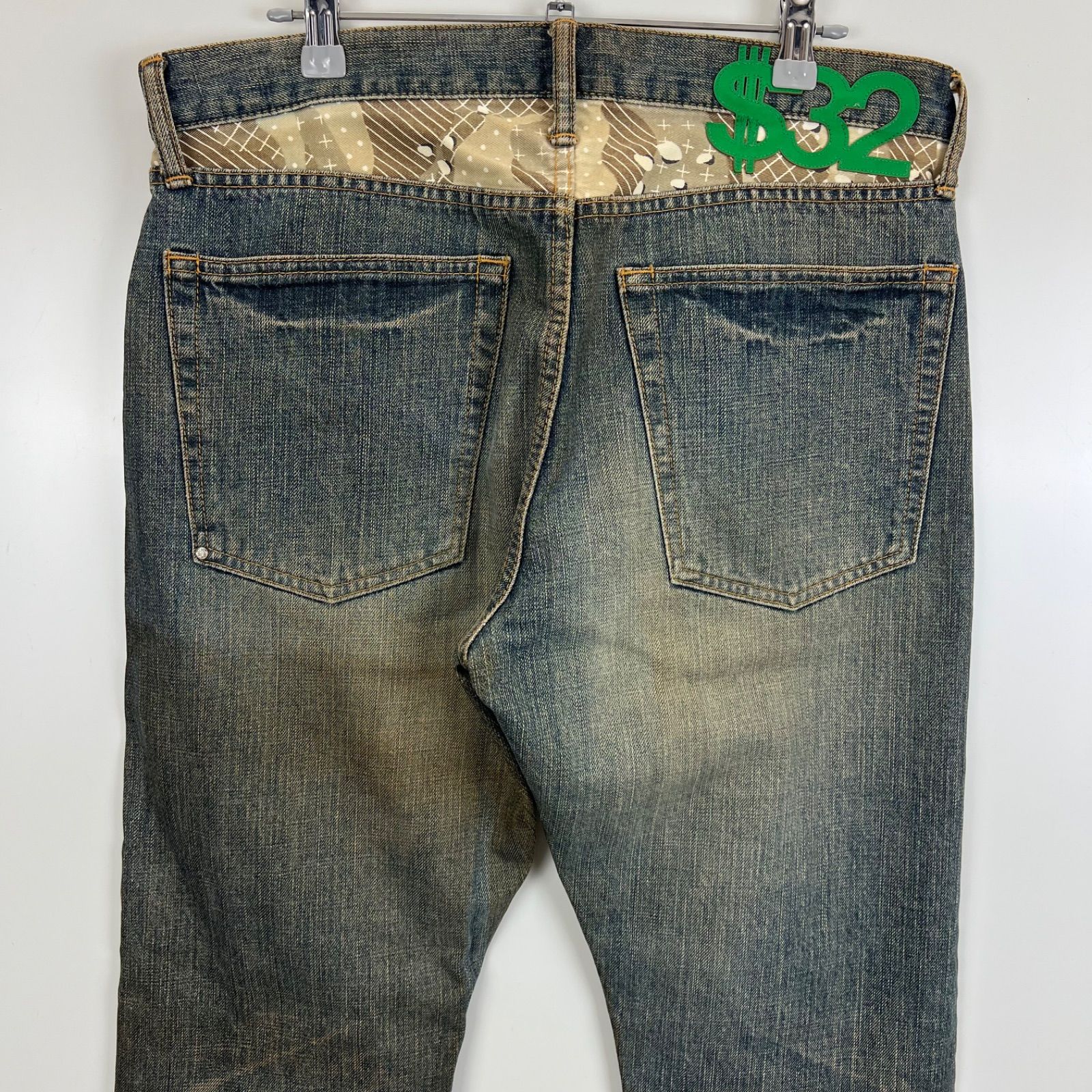 SWAGGER y2k archive chocolate chip damaged denim pants w32 SWGPTS