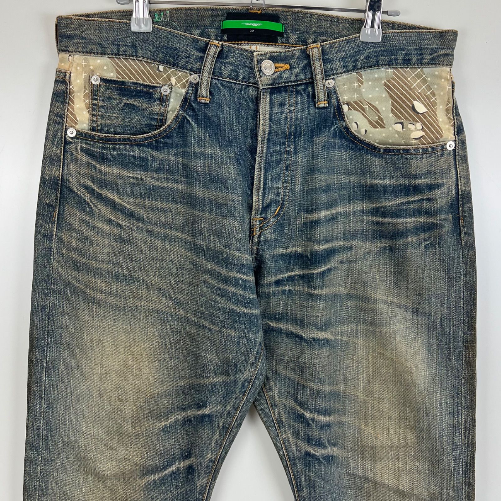 SWAGGER y2k archive chocolate chip damaged denim pants w32 SWGPTS 