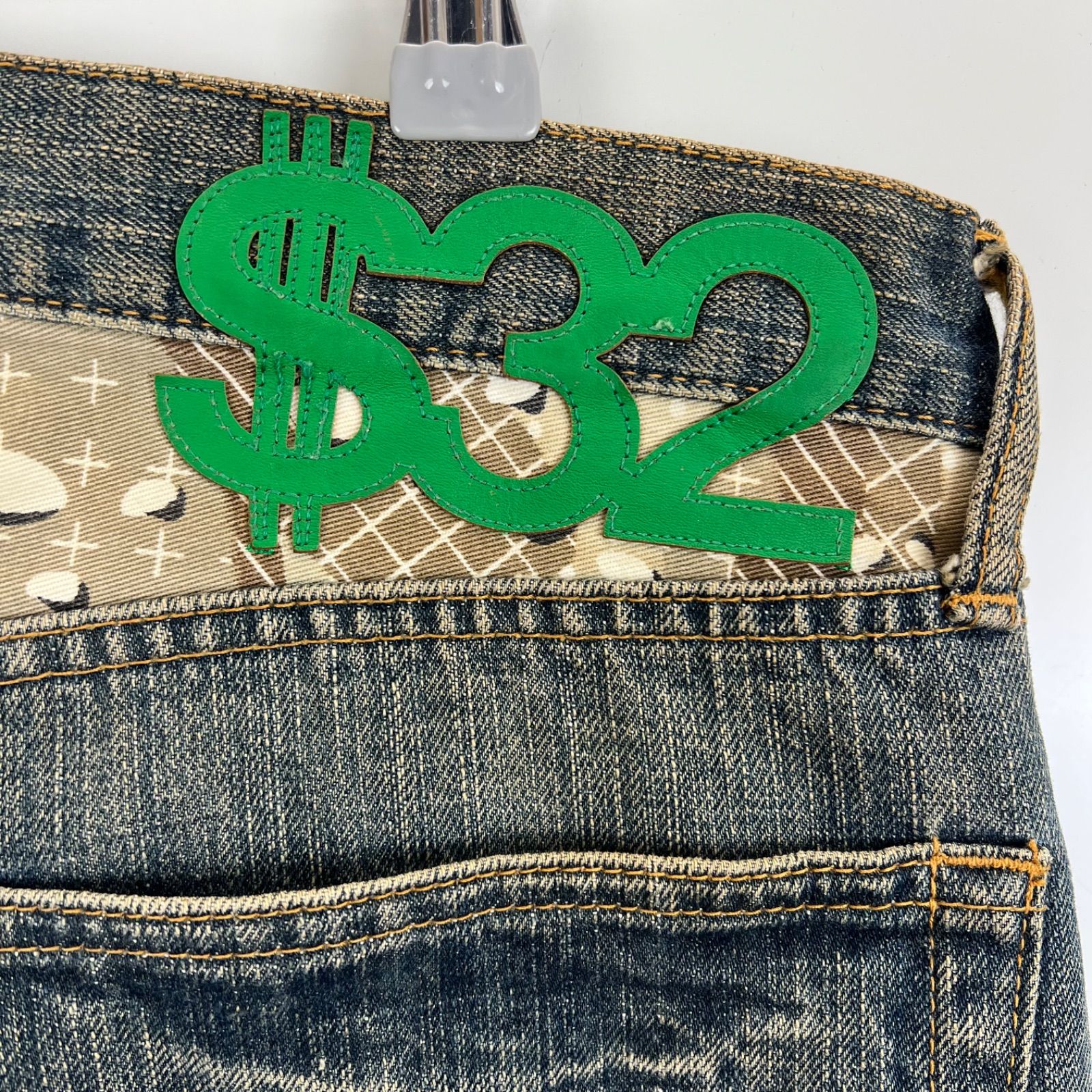 メンズ SWAGGER y2k archive chocolate chip damaged denim pants w32 