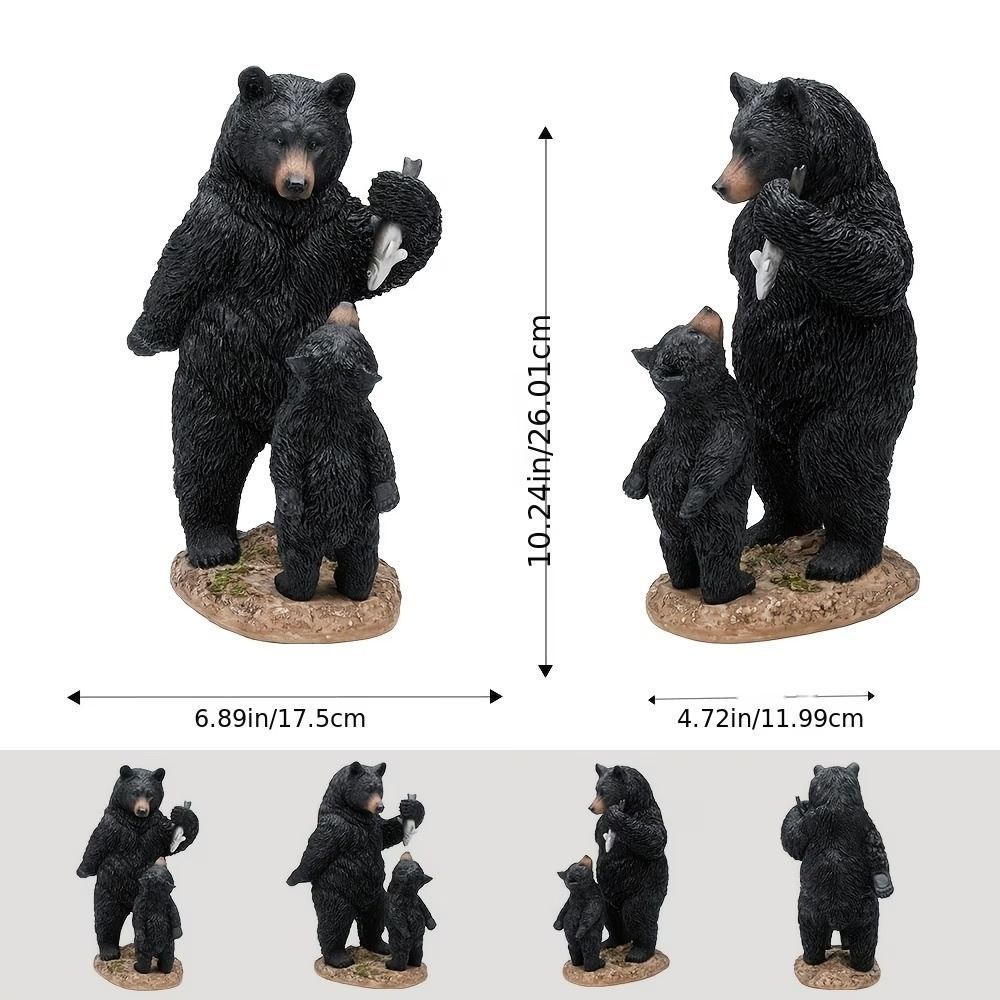 フィギュア クマの親子 26cm くま リアル 熊 台座付き ミニチュア 置物