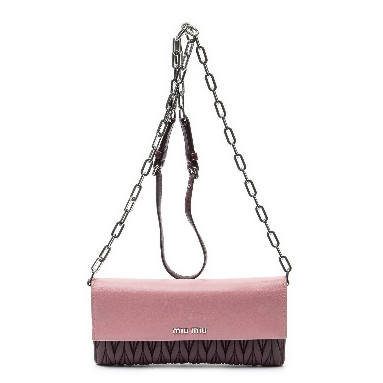 中古] MIU MIU ミュウミュウロングコンチネンタルチェーンウォレット 