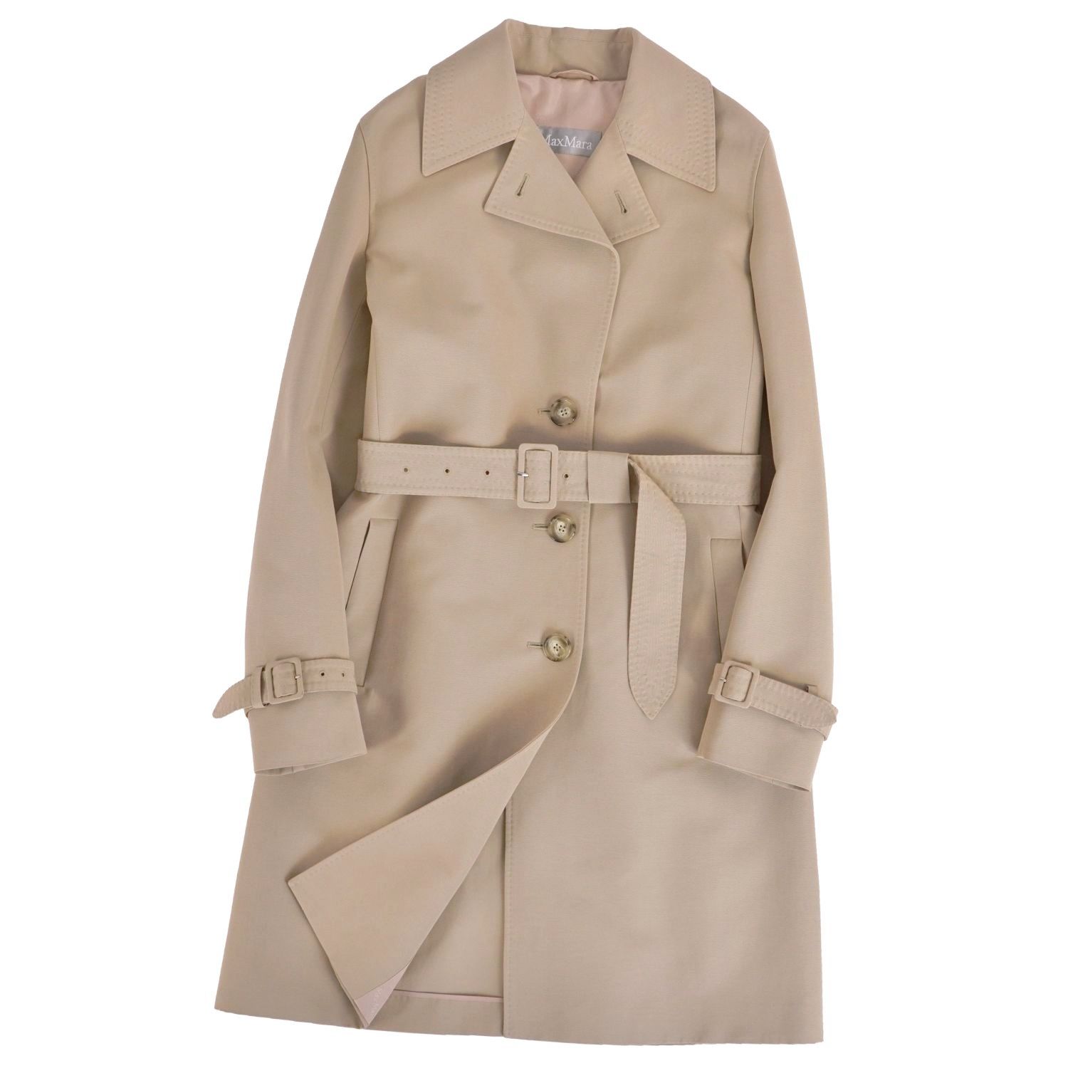 極美品 マックスマーラ Max Mara コート シングル トレンチコート コッ