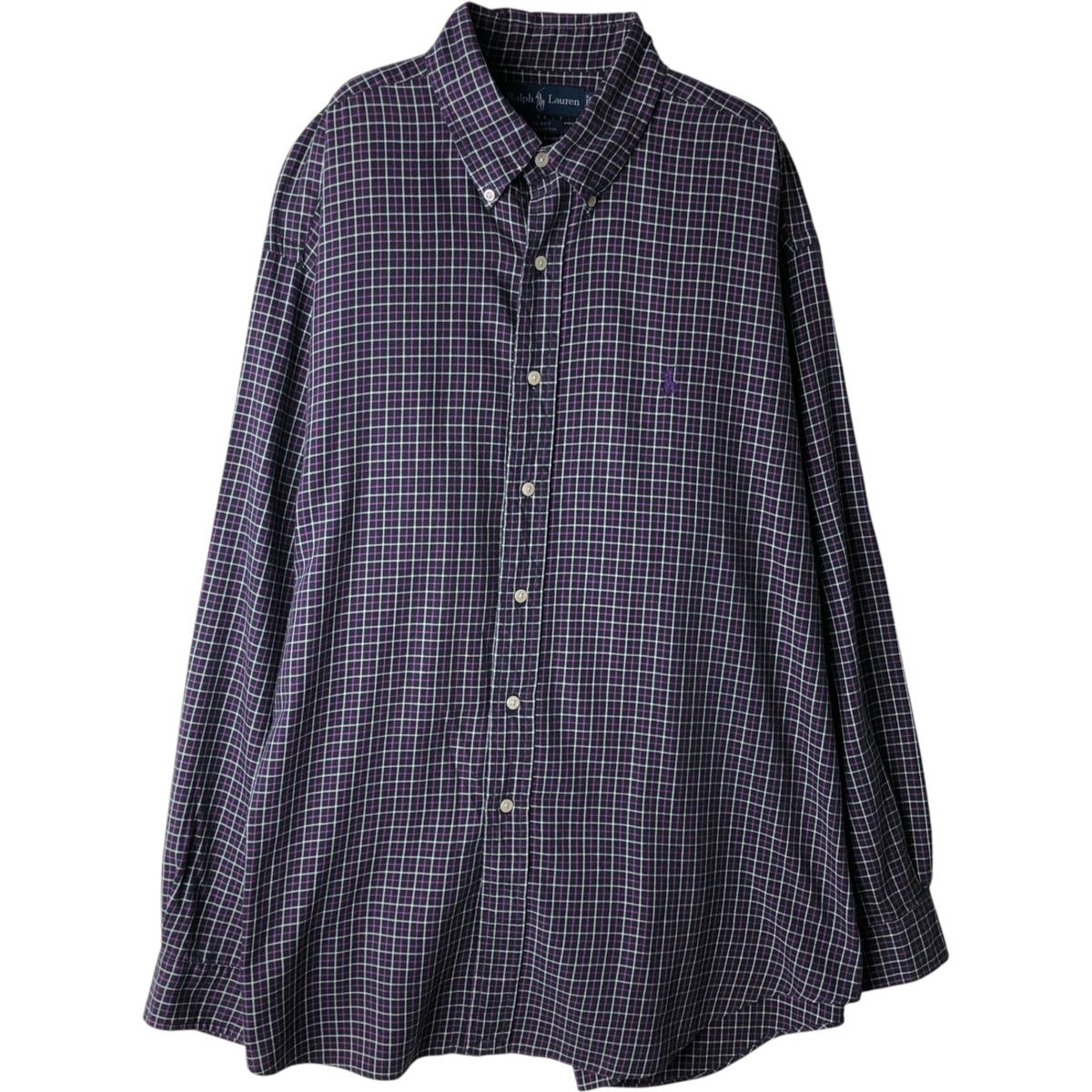 古着 ラルフローレン Ralph Lauren BLAKE 長袖 ボタンダウンチェックシャツ メンズXL相当/eaa618537