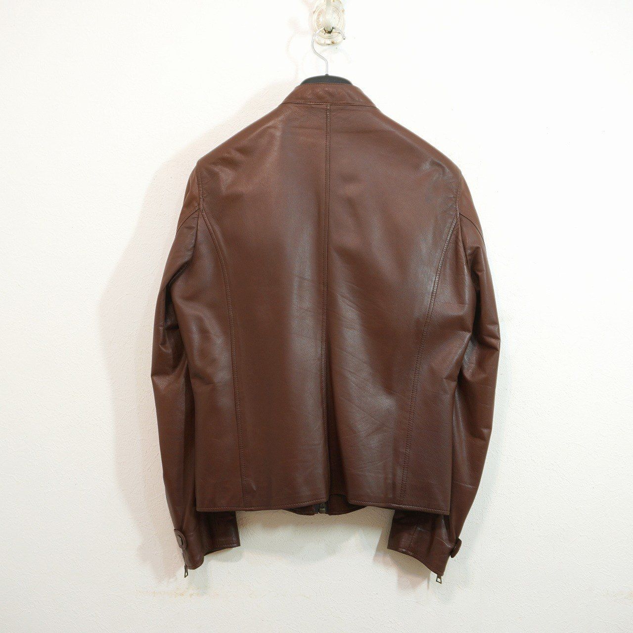 PS paul smith (S) 本革 レザーシングルライダース メンズアウター 茶