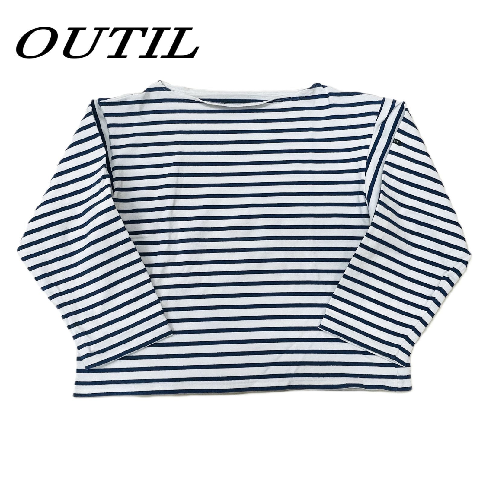 OUTIL ウティ オーバーサイズボーダーバスクシャツ 2 WHT/NVY - メルカリ