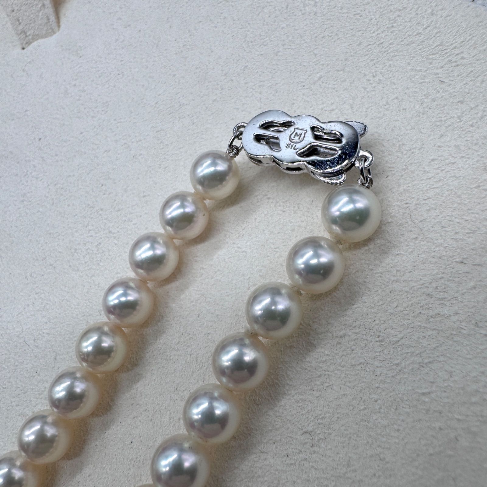 MIKIMOTO ミキモト 約7.0-7.5mm珠 Mチャーム テリ◎ アコヤ真珠 あこや 
