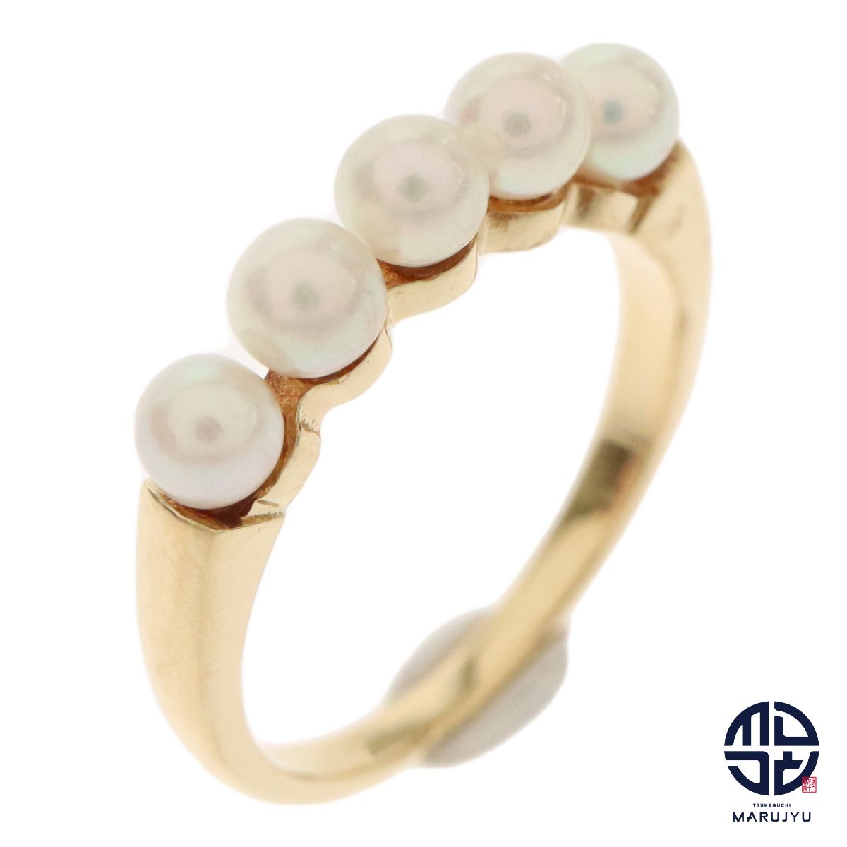 MIKIMOTO ミキモト K18YG 18金イエローゴールド ベビーパール5P 真珠 