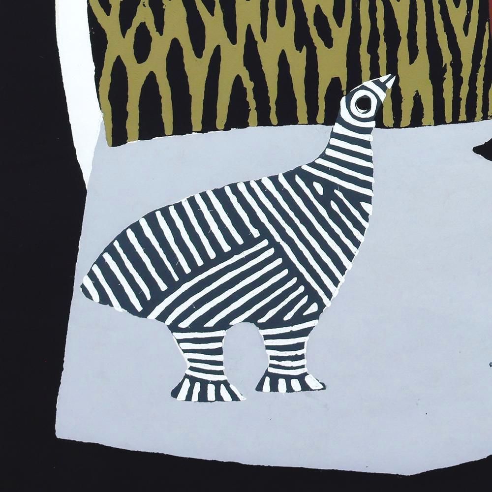 真作】【WISH】畦地梅太郎「わかれ」木版画 約12号 大作 1956年作 直筆