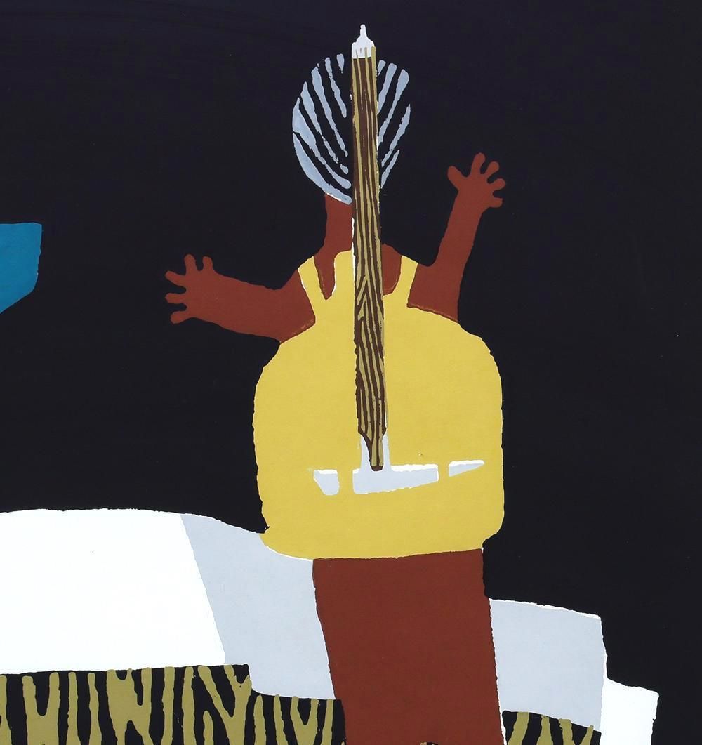 真作】【WISH】畦地梅太郎「わかれ」木版画 約12号 大作 1956年作 直筆