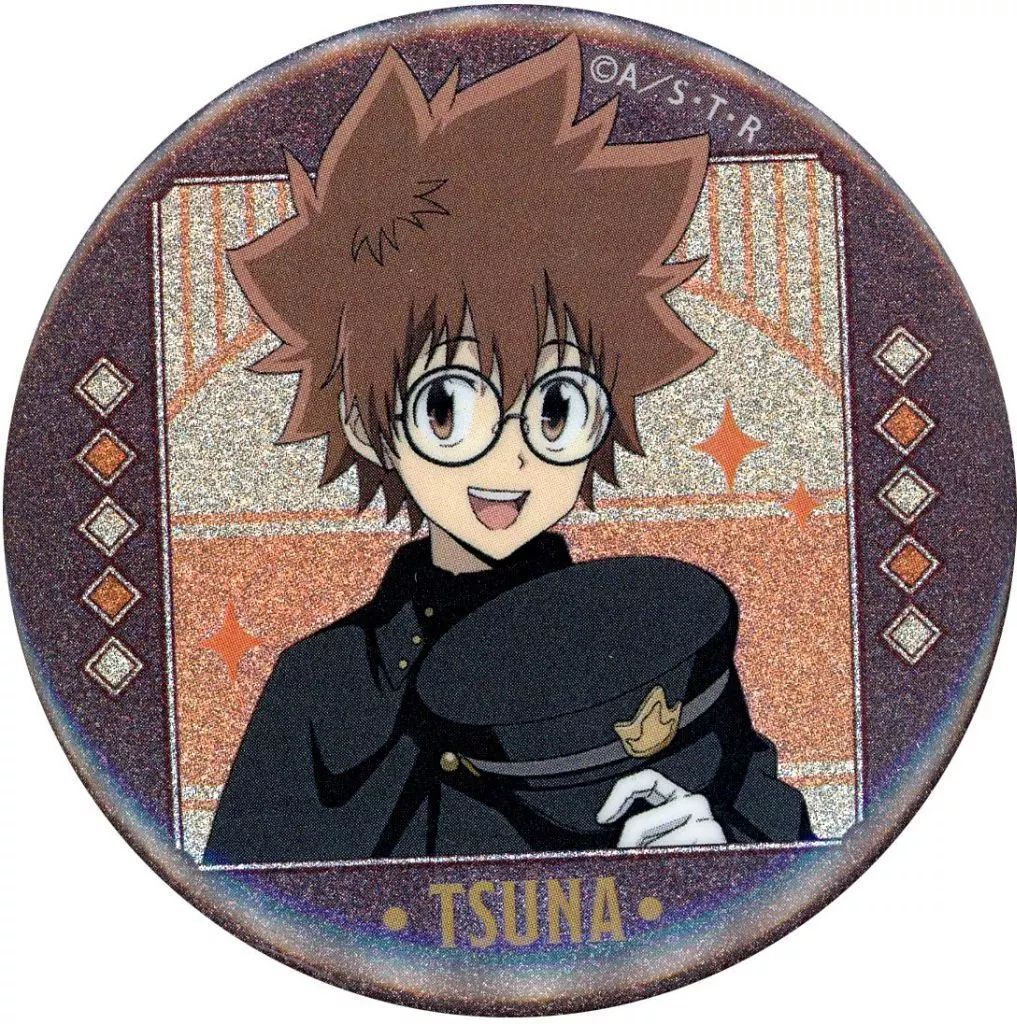 中古】バッジ・ピンズ 沢田綱吉(引きイラスト/名前あり) 「家庭教師