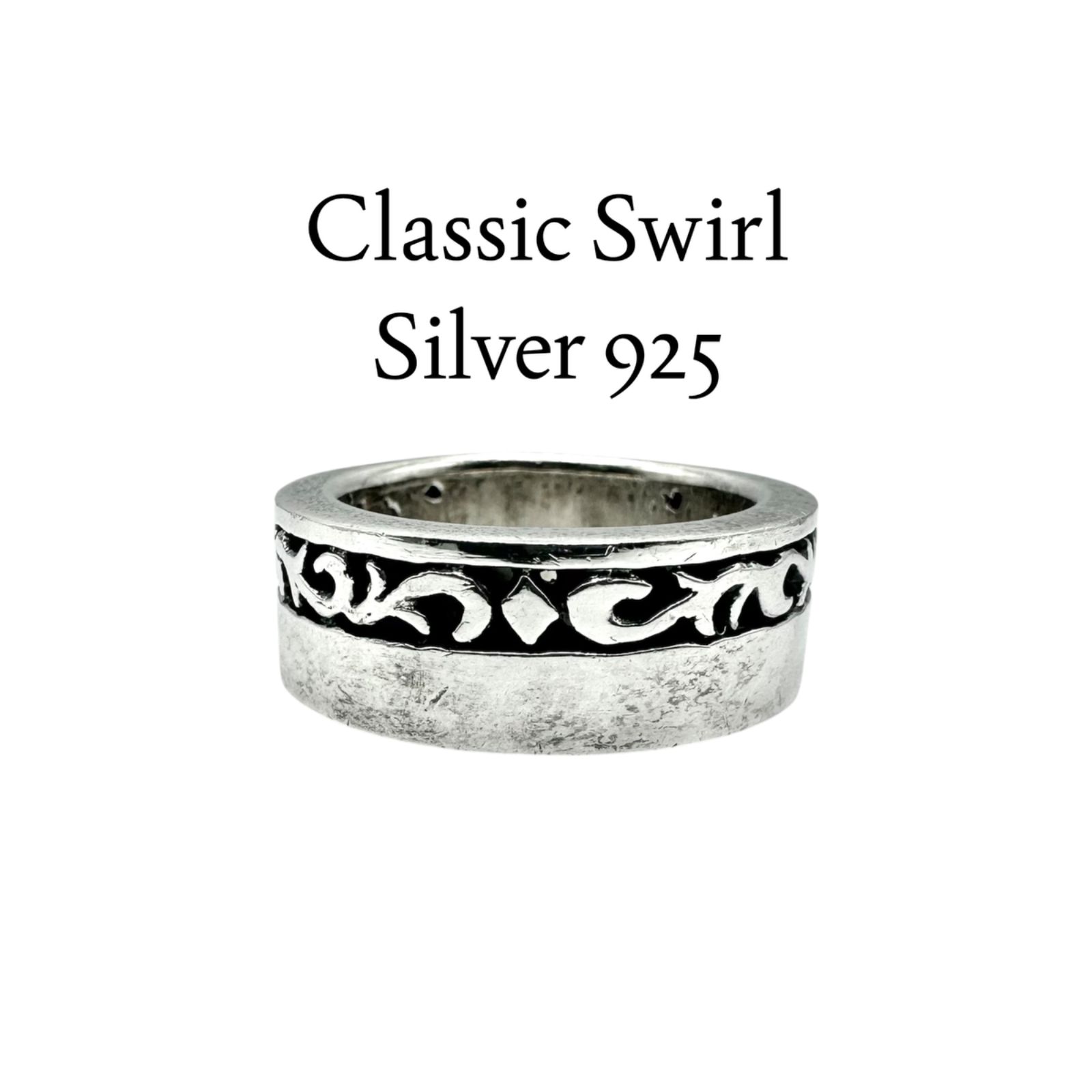 永遠の象徴】スワール Silver 925 刻印 90s Vintage Design Ring
