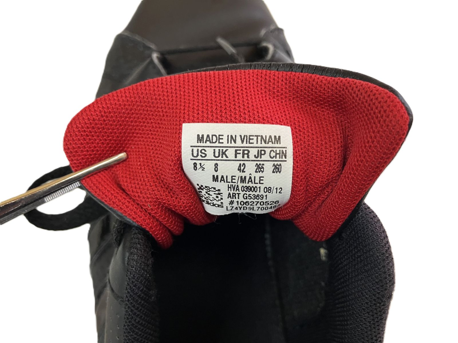 k04250724096 adidas US 8 1/2 /UK 8/FR 42/JP 265/CHN 260 黒×白系×赤 26.5cm