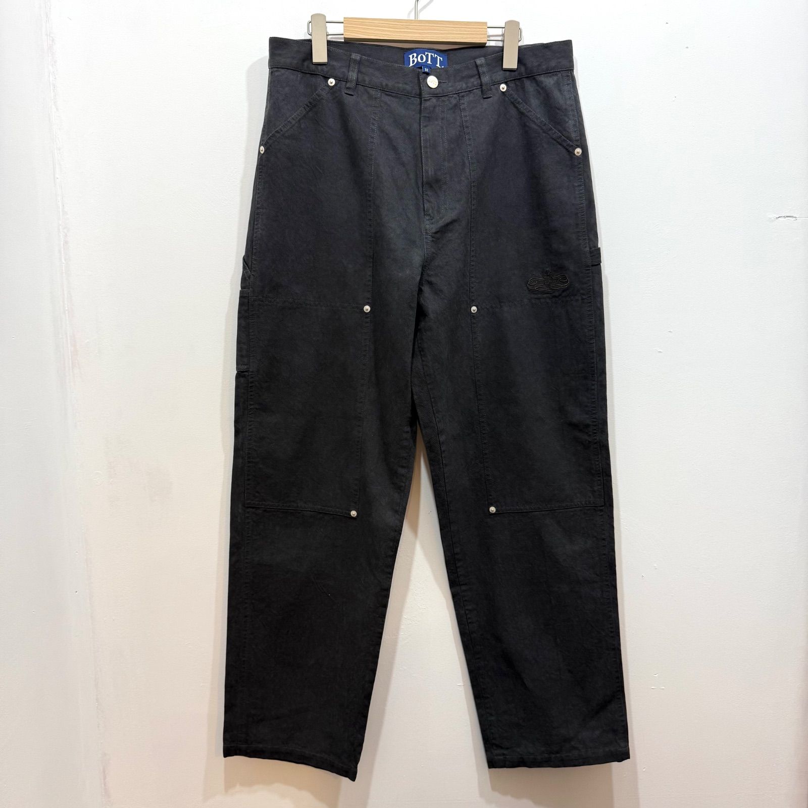 BoTT Pigment Dyed Work Pant ダブルニーパンツ ブラック 32【送料込み