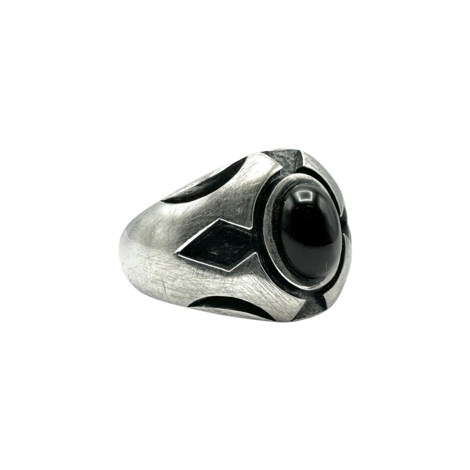 闇に浮かぶ星】ブラックスター Silver 925 刻印 Design Ring シルバー