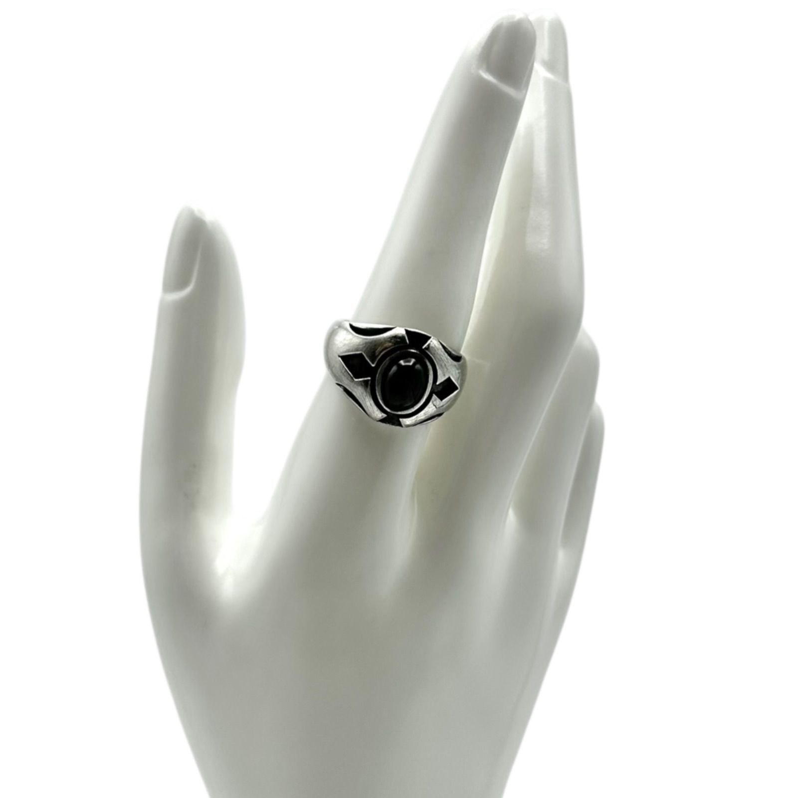 闇に浮かぶ星】ブラックスター Silver 925 刻印 Design Ring シルバー