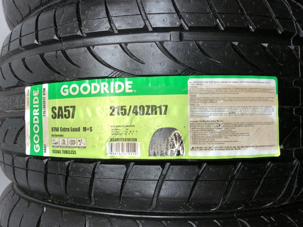 【新品】GOODRIDE ZUPER ACE SA-57 215/40ZR17 87Q 17インチ 夏タイヤ 4本 20年製 VW/クロスポロ audi/A1 VOLVO/V60等　(STJ086) GOODRIDE 【新品】GOODRIDE ZUPER ACE SA-57 215/40ZR17 87Q 17インチ