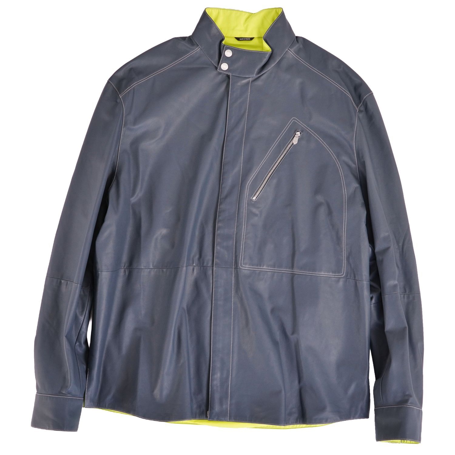 極美品 エルメス HERMES レザージャケット スタンドカラー セリエ