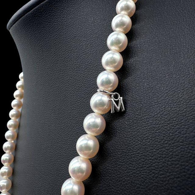MIKIMOTO ミキモト 約7.0-7.5mm珠 Mチャーム テリ◎ アコヤ真珠 あこや 