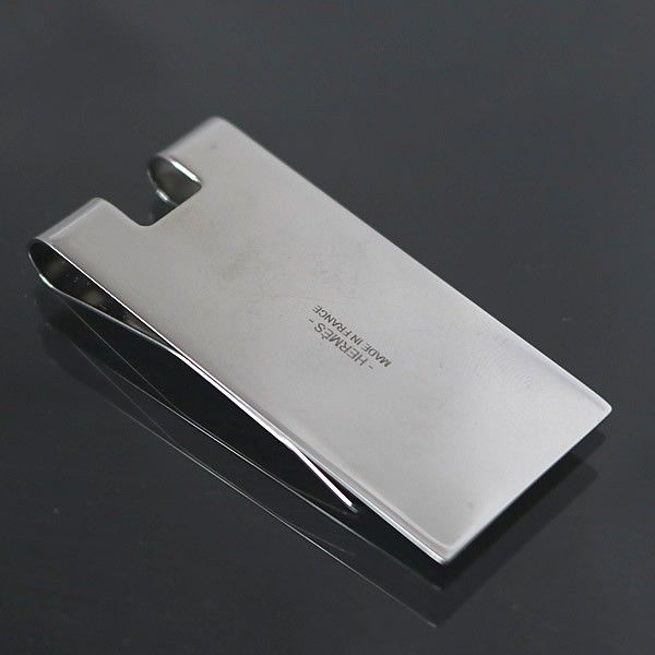 HERMES 銀座店 エルメス Hロゴ マネークリップ シルバー ステンレス