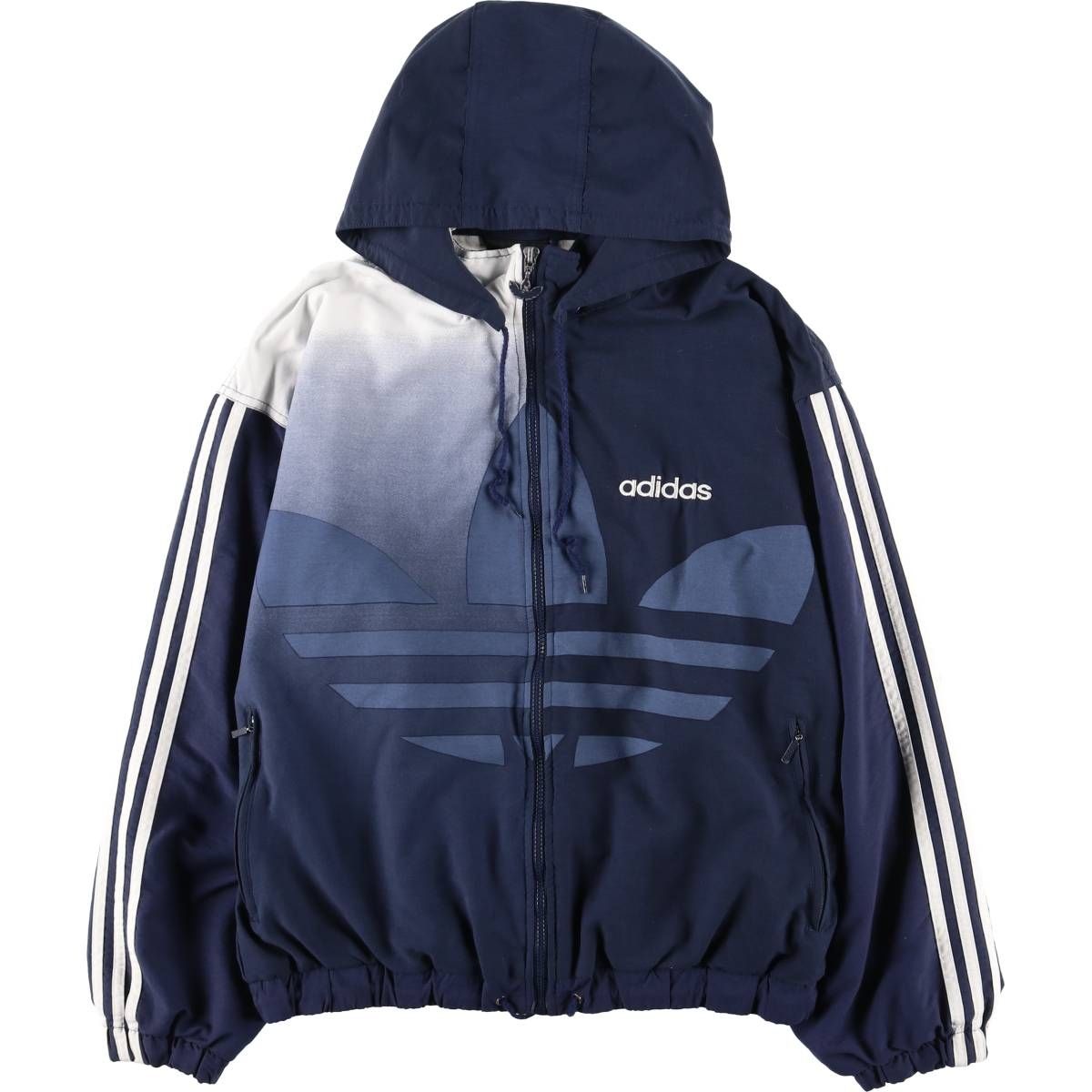 古着 80~90年代 アディダス adidas トレフォイルロゴ フード付き