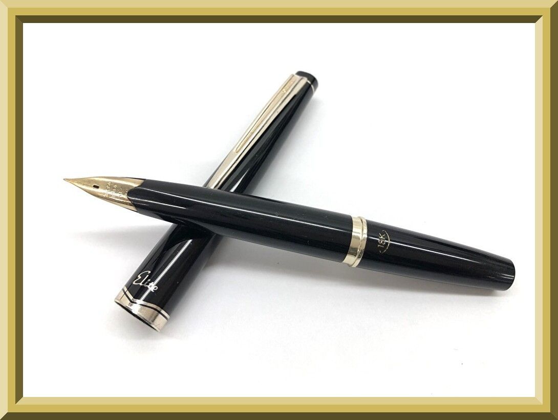 18金 パイロット PILOT Elite エリート 万年筆 黒 18K-750 万年筆