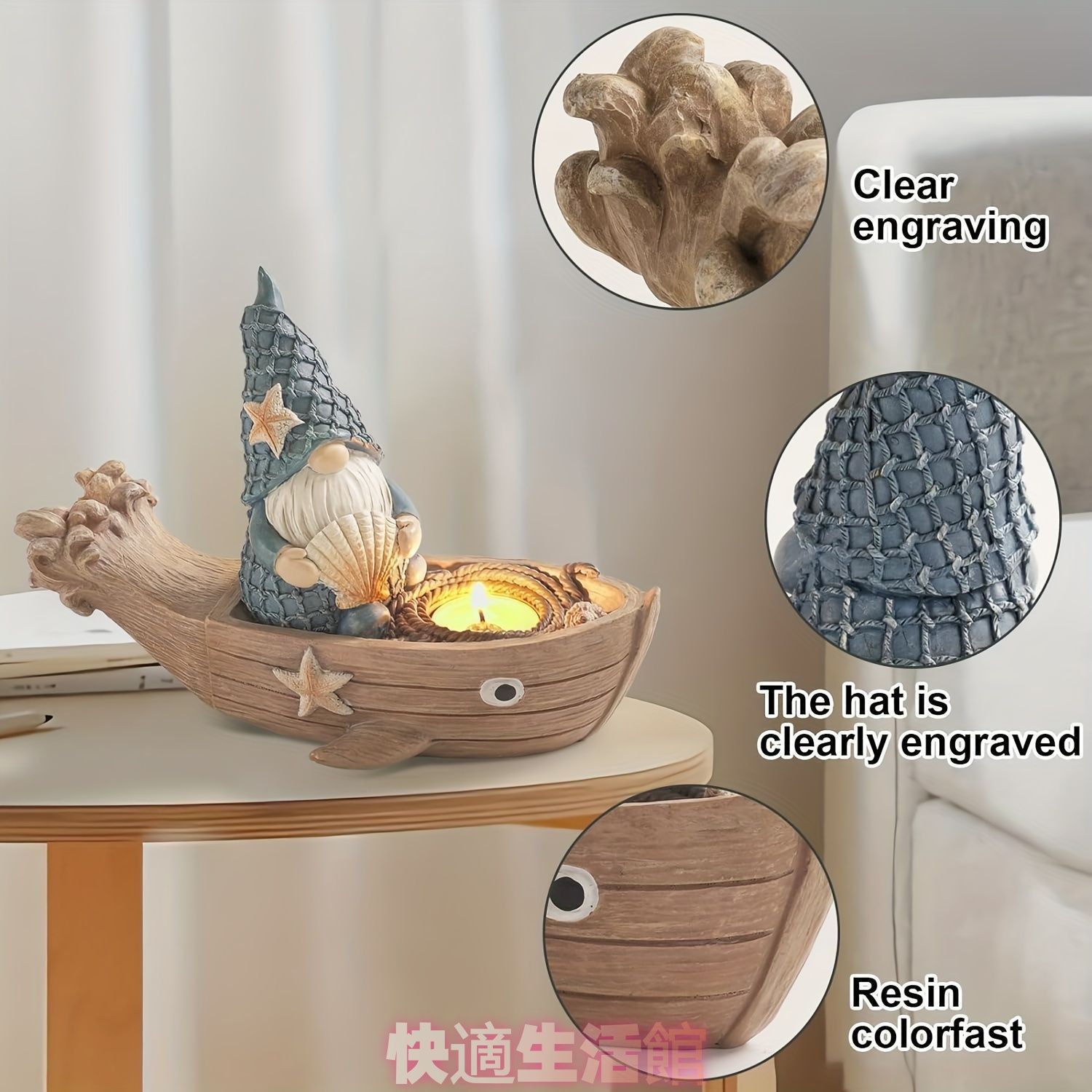 船に乗っている小人 ガーデンオーナメント