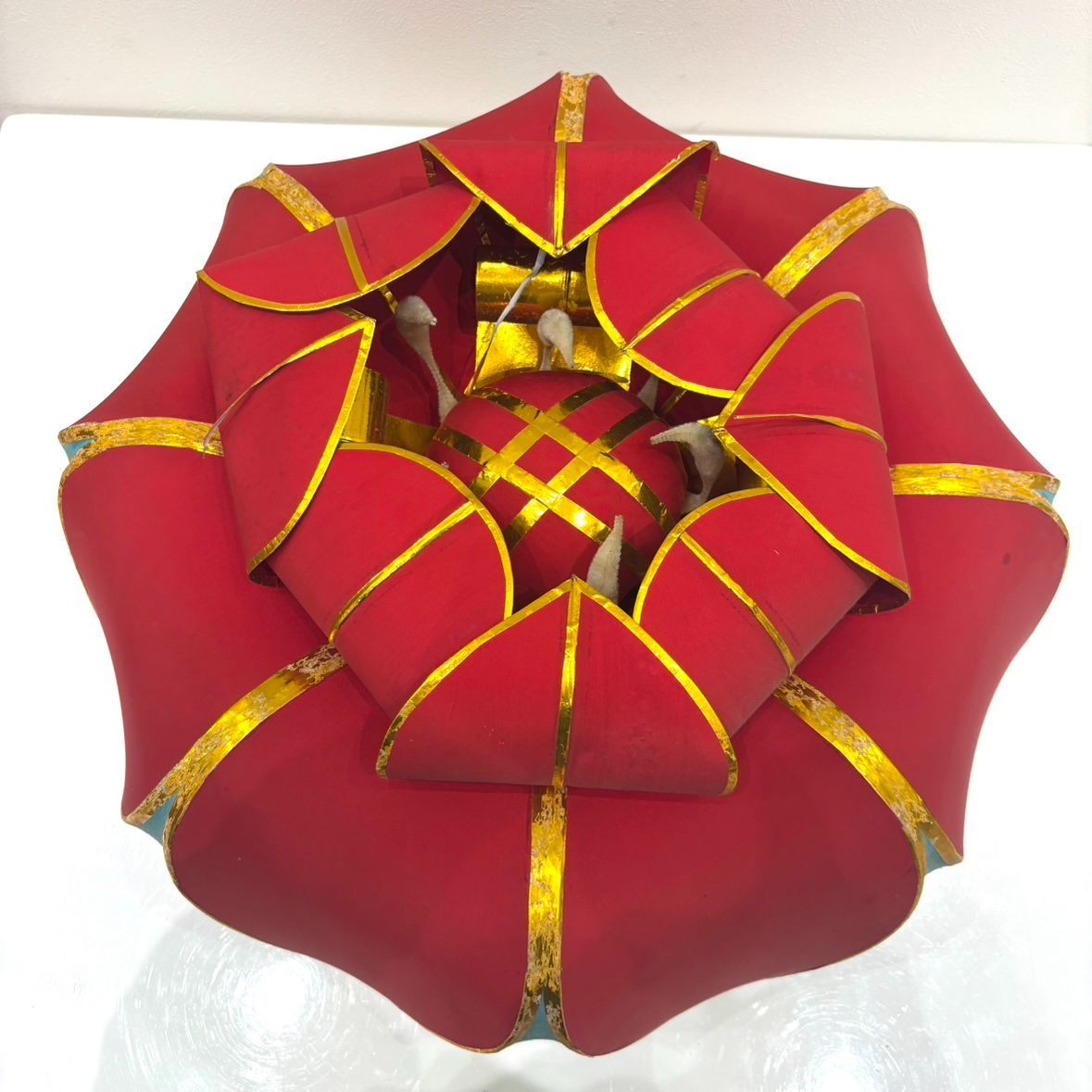 え沖】 琉球花笠 直径約48cm 高さ約22cm 琉球舞踊 沖縄 工芸品 伝統品