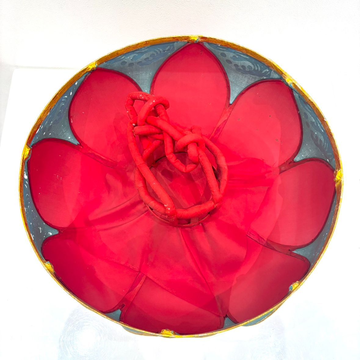 え沖】 琉球花笠 直径約48cm 高さ約22cm 琉球舞踊 沖縄 工芸品 伝統品